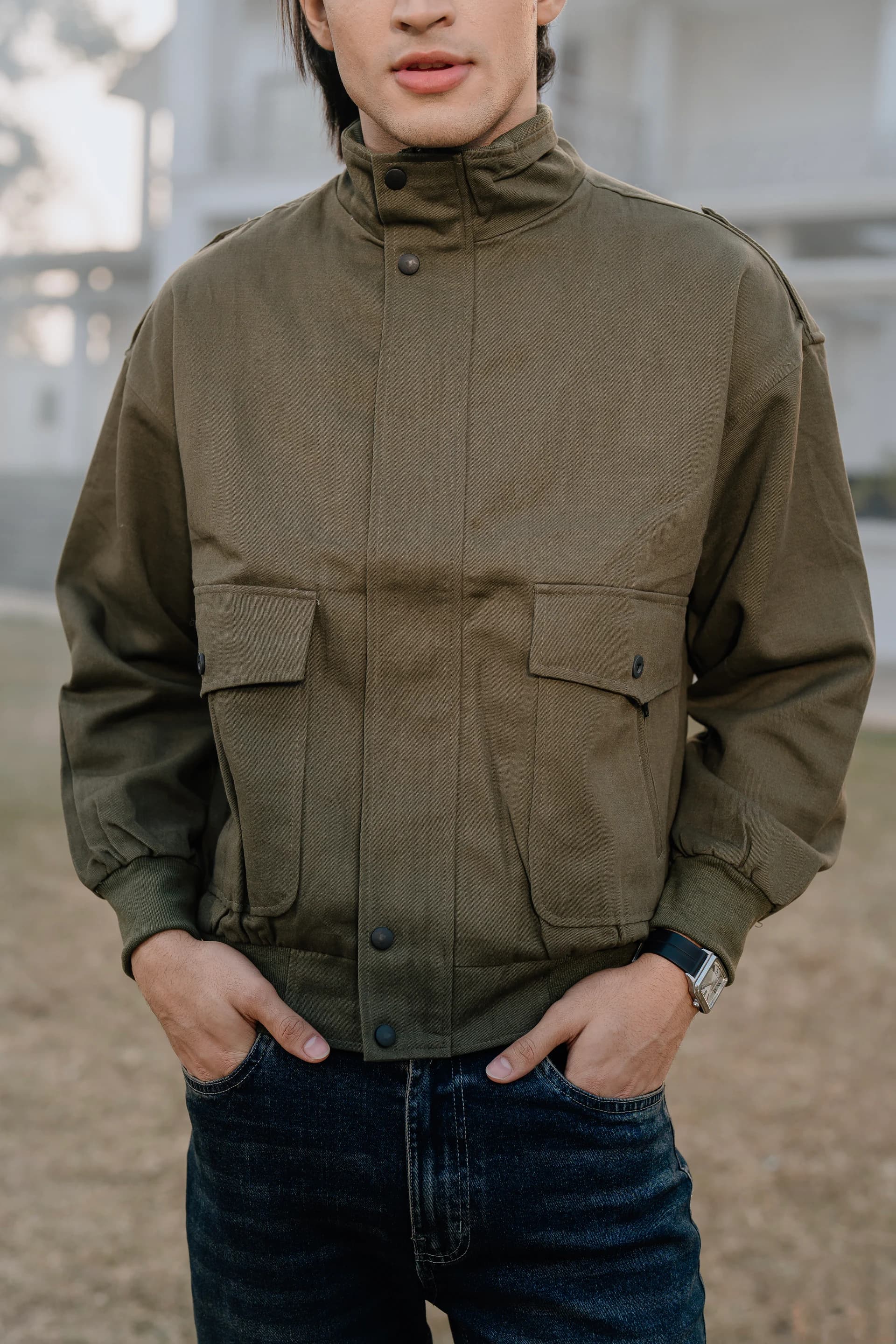Double Pocket Jacket - Olive thumbnail 1