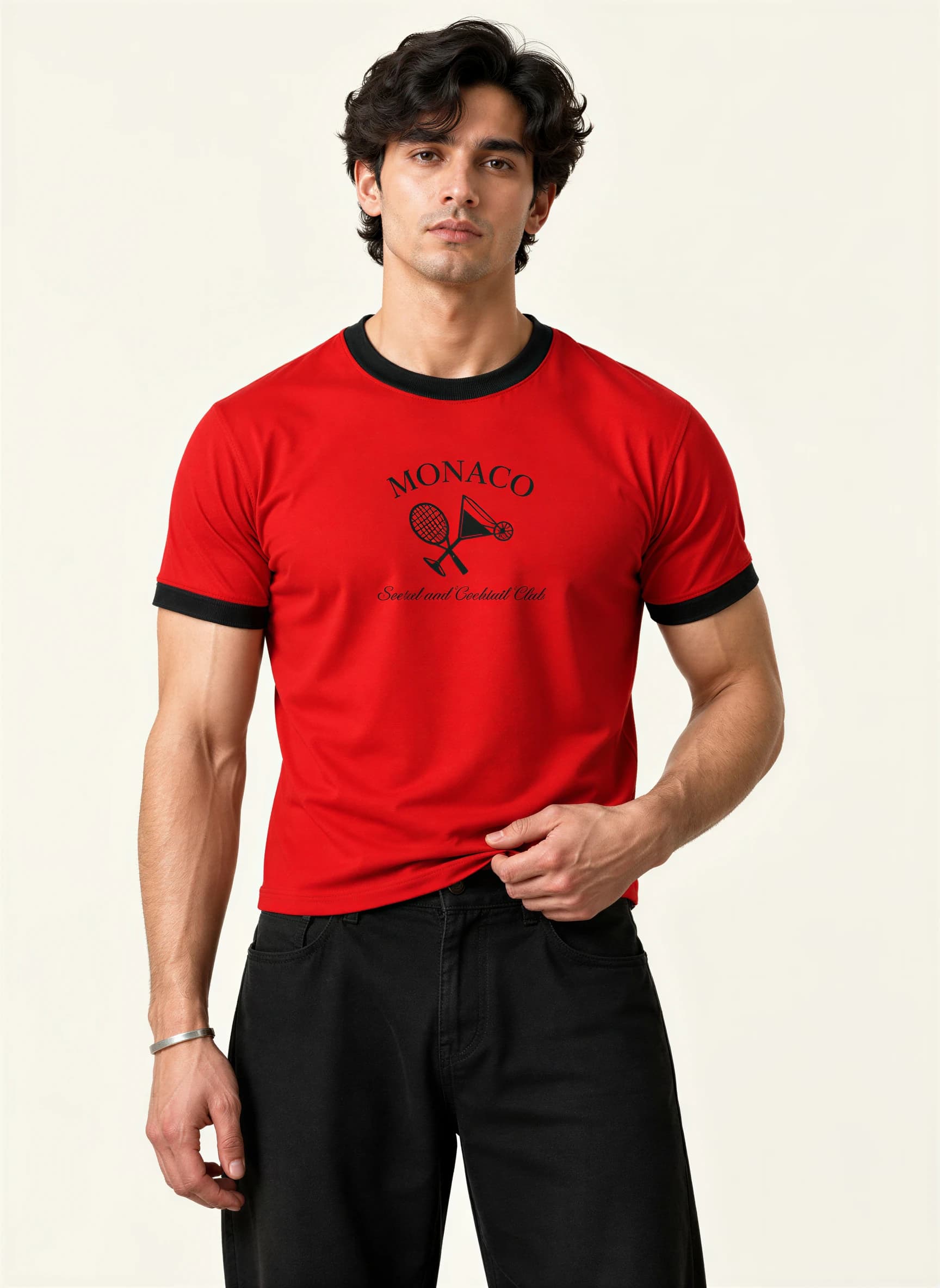 Ringer tee- Red | Monaco thumbnail 4