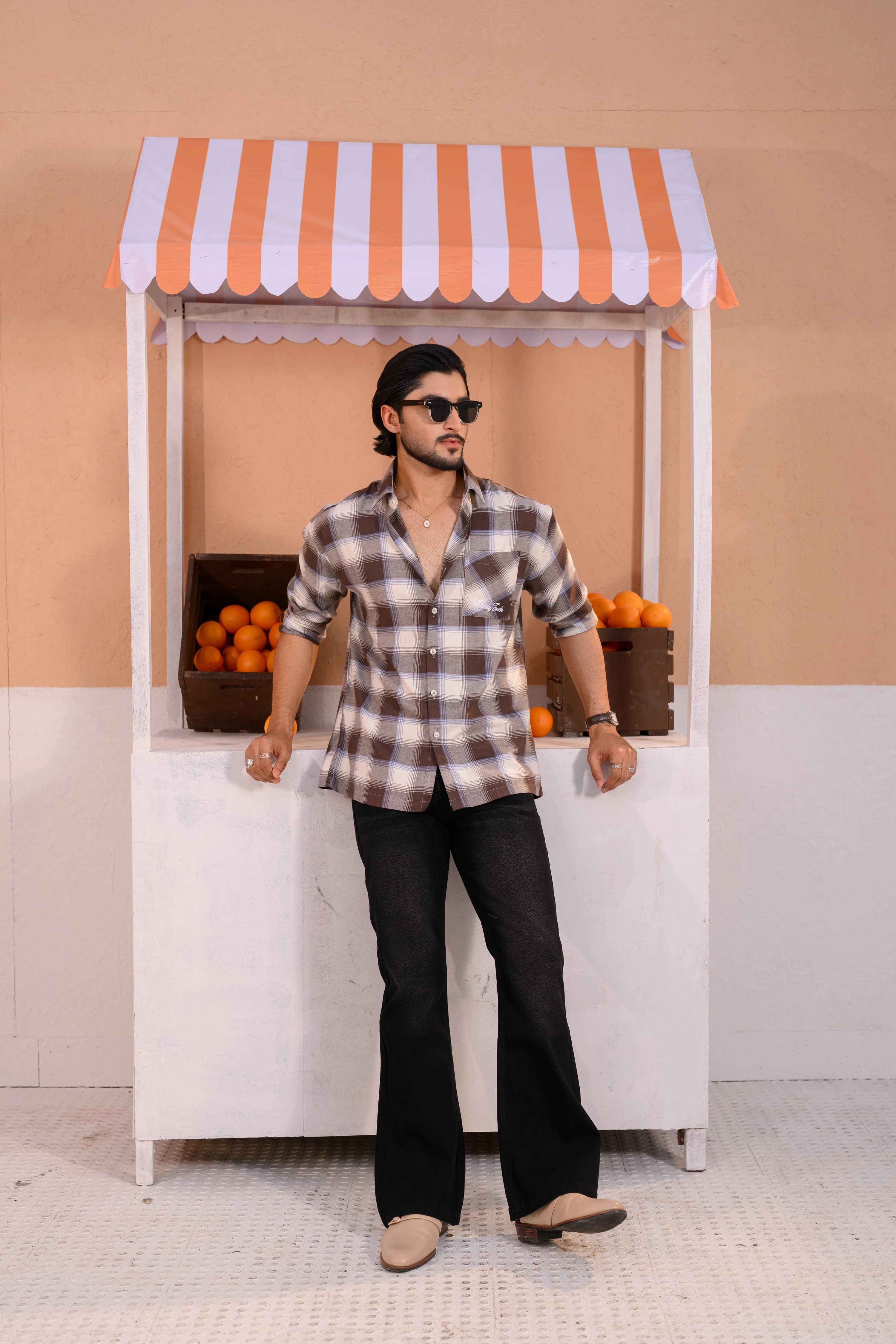 Casual Check Shirt - Coffee thumbnail 3