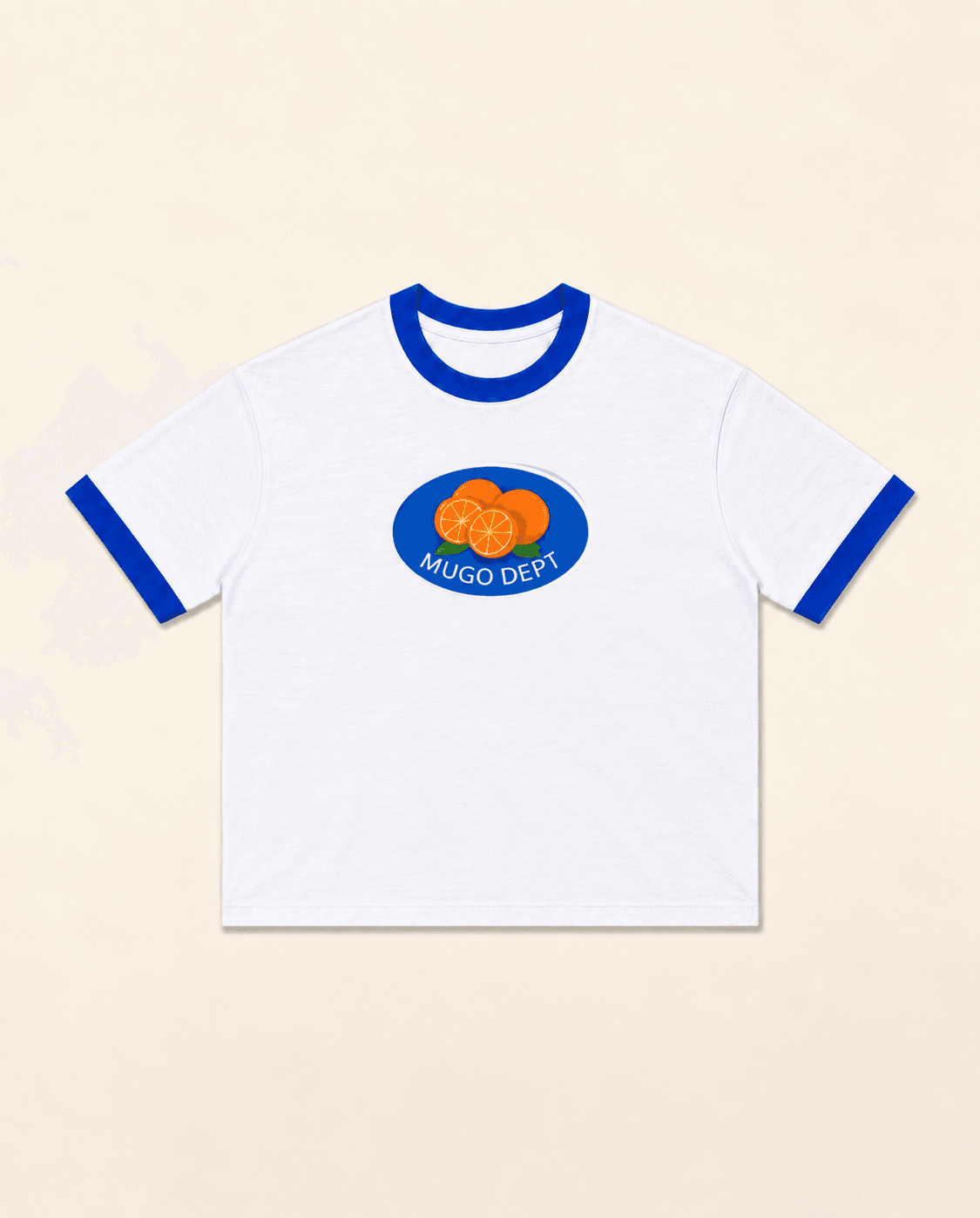 Ringer tee- White | Mugodept thumbnail 1