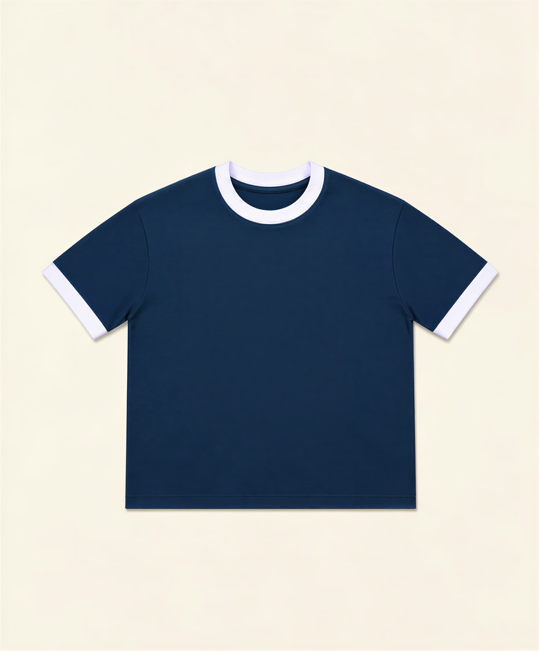 Crop ringer tee - Navy thumbnail 1