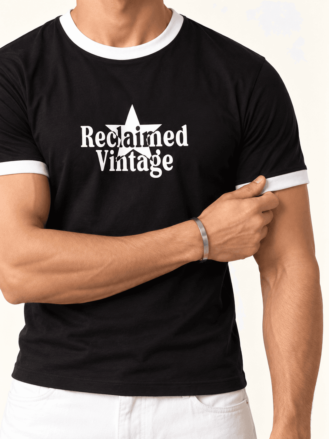 Ringer tee- Black | Vintage  thumbnail 3