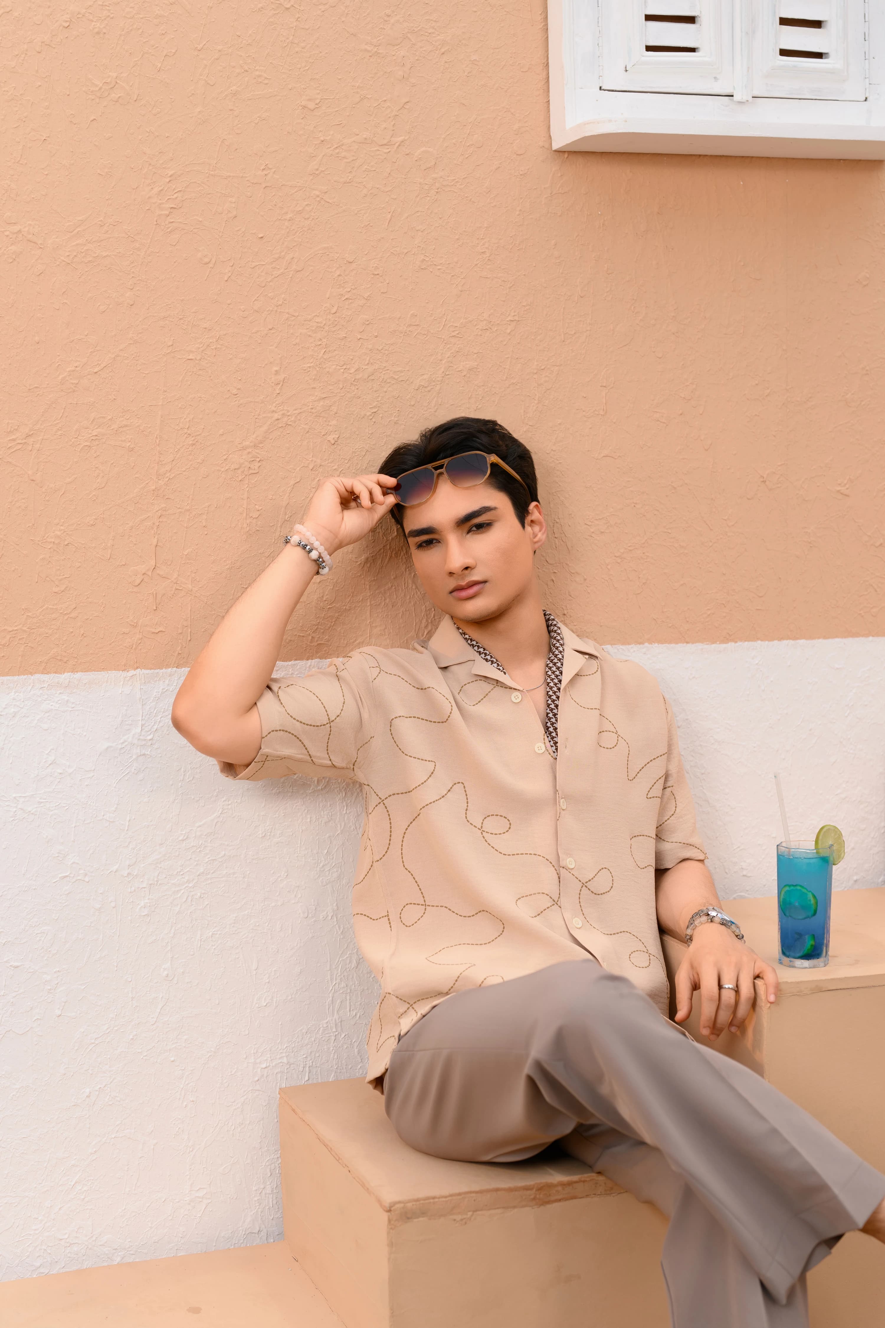 Relaxed Drop Shoulder Shirt | Brown thumbnail 4