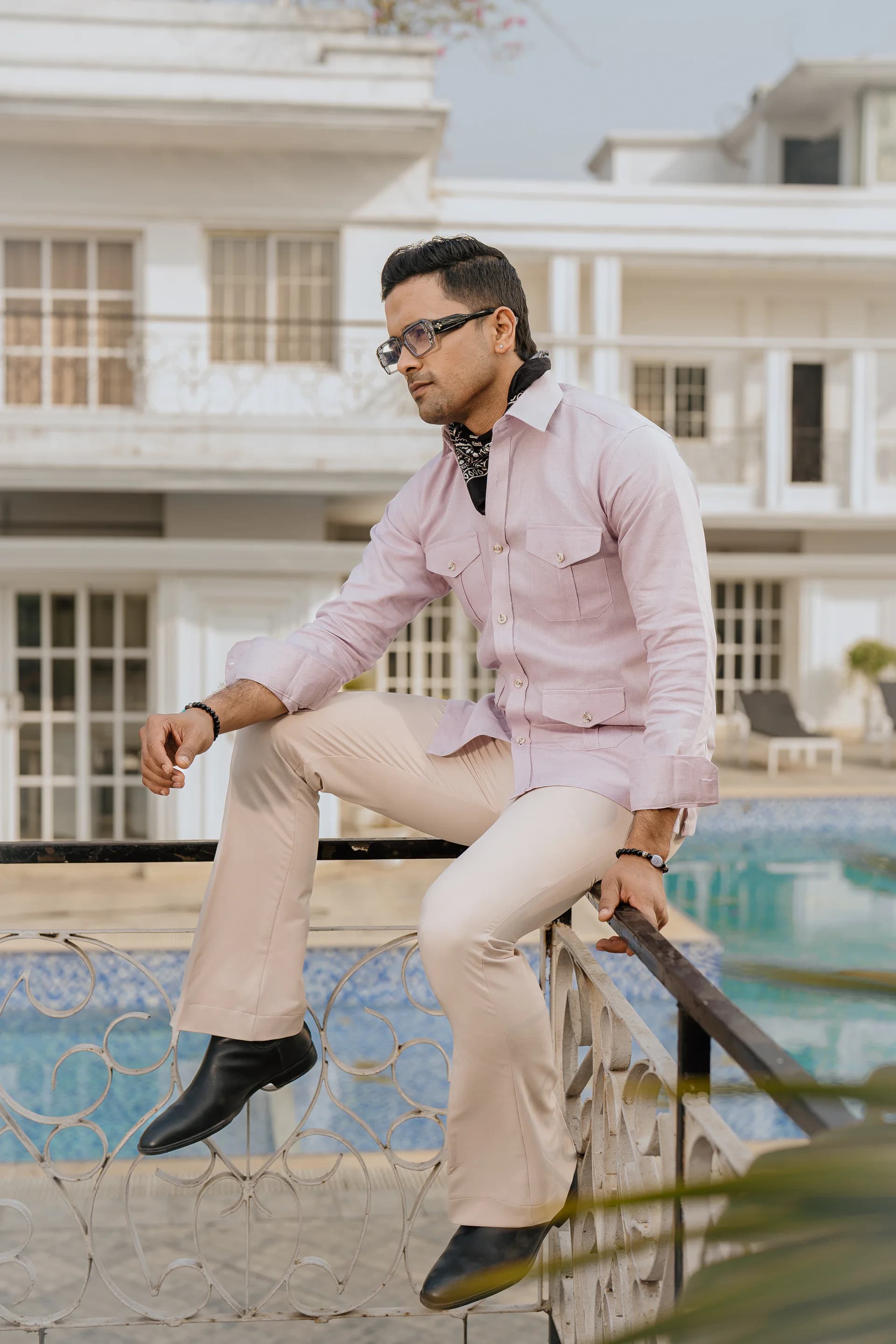 Safari Linen Shirt - Lavender thumbnail 3