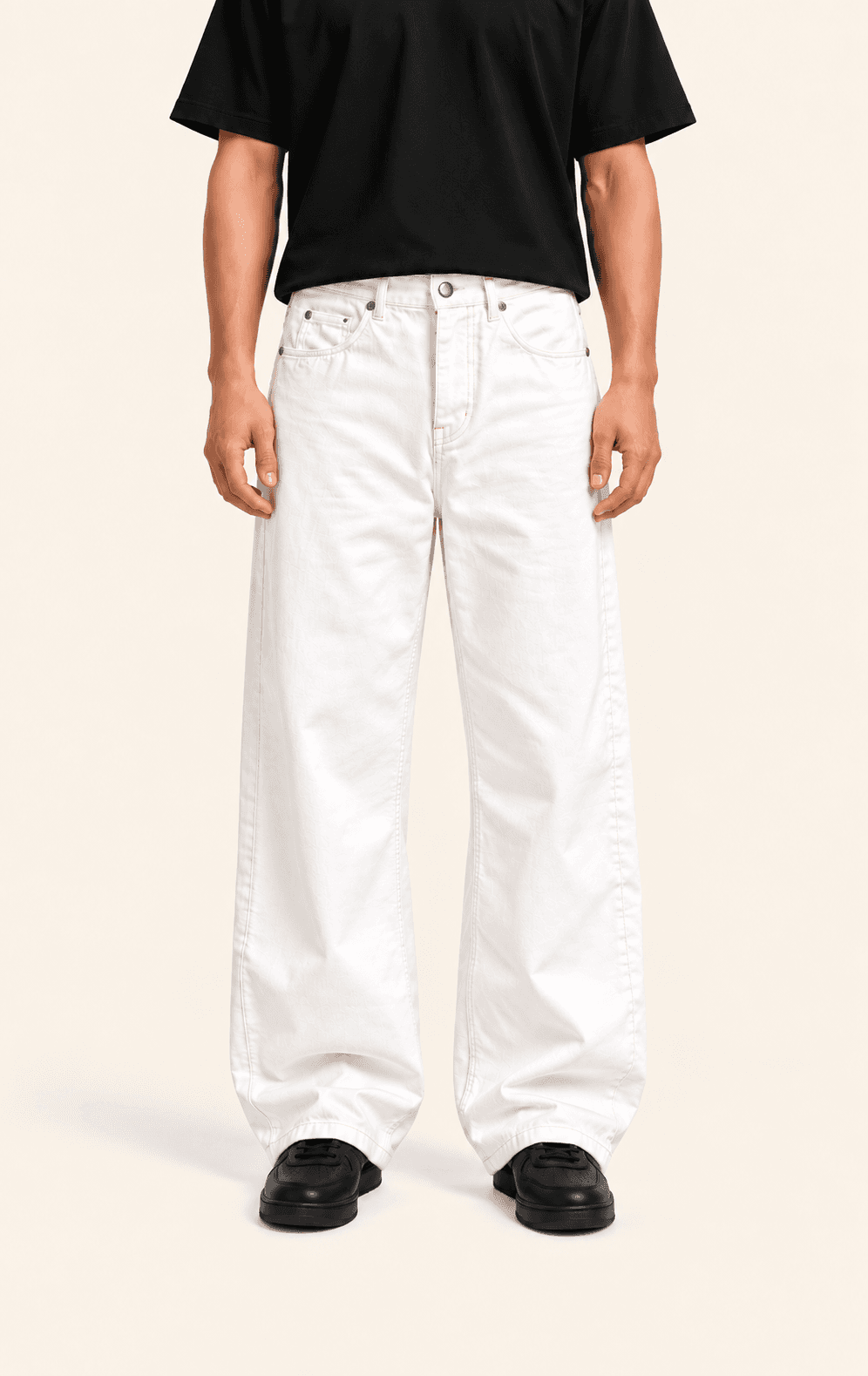 White Baggy Jeans thumbnail 1