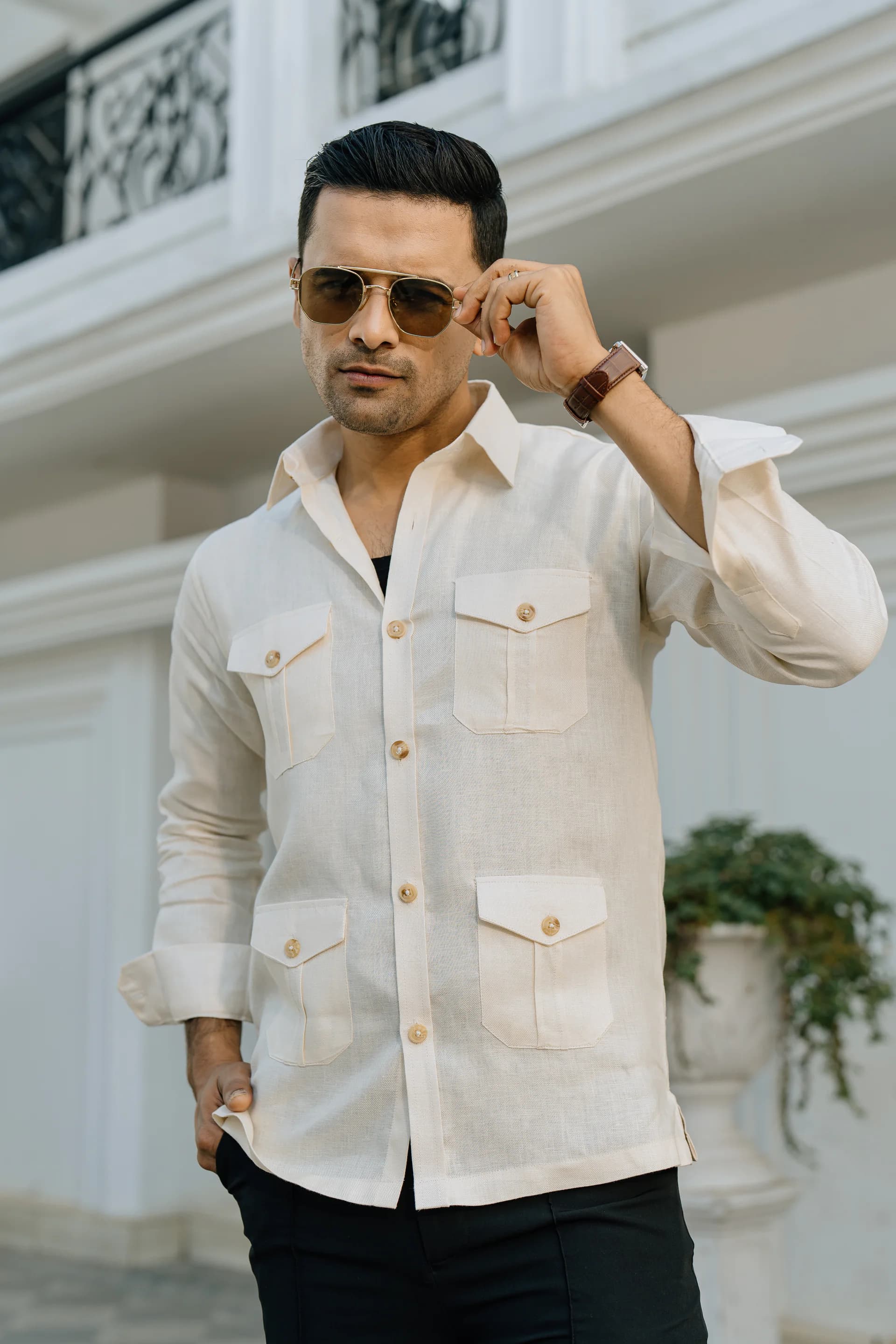 Safari Linen Shirt - Cream thumbnail 4