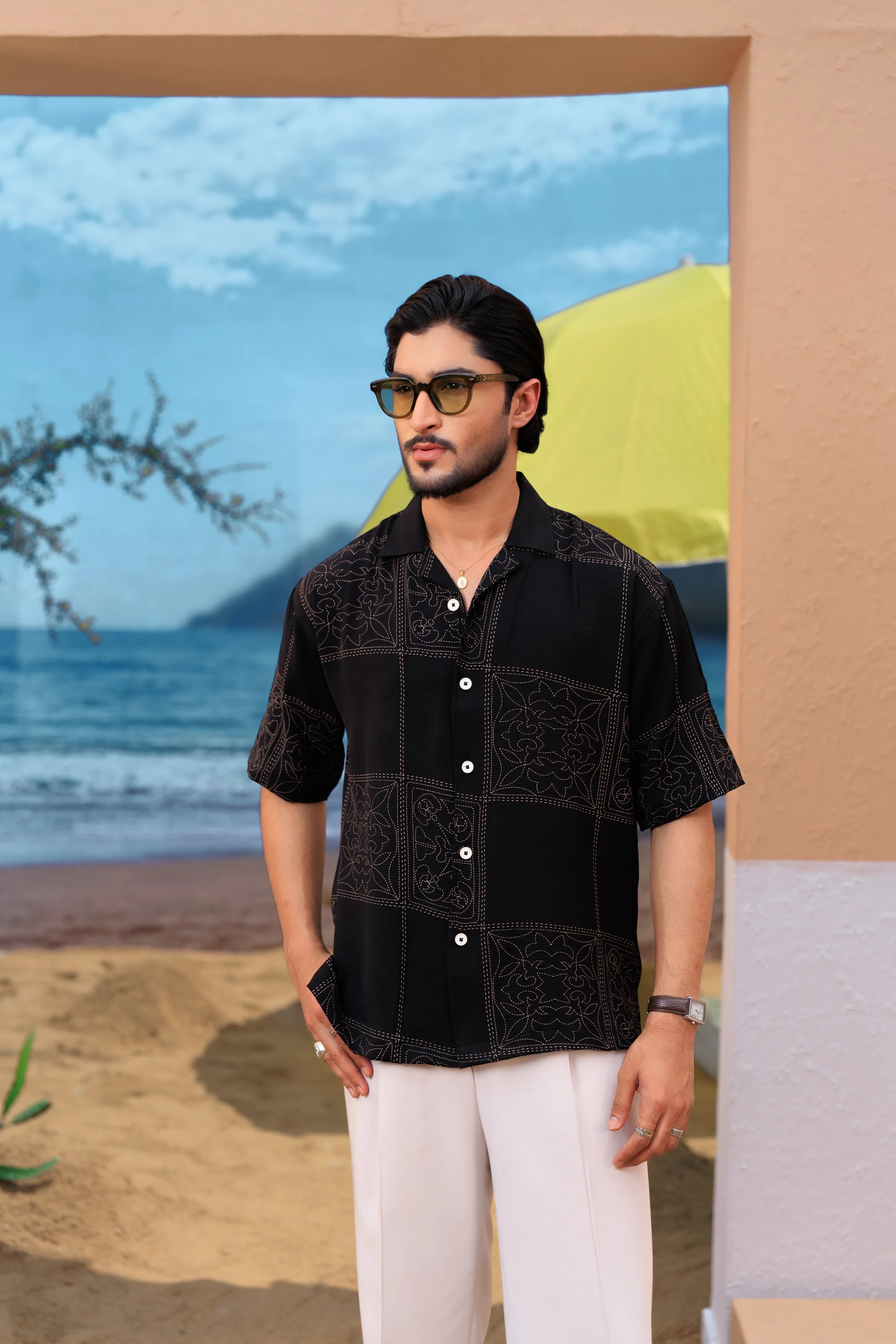  Relaxed Cuban Shirts - Black thumbnail 2