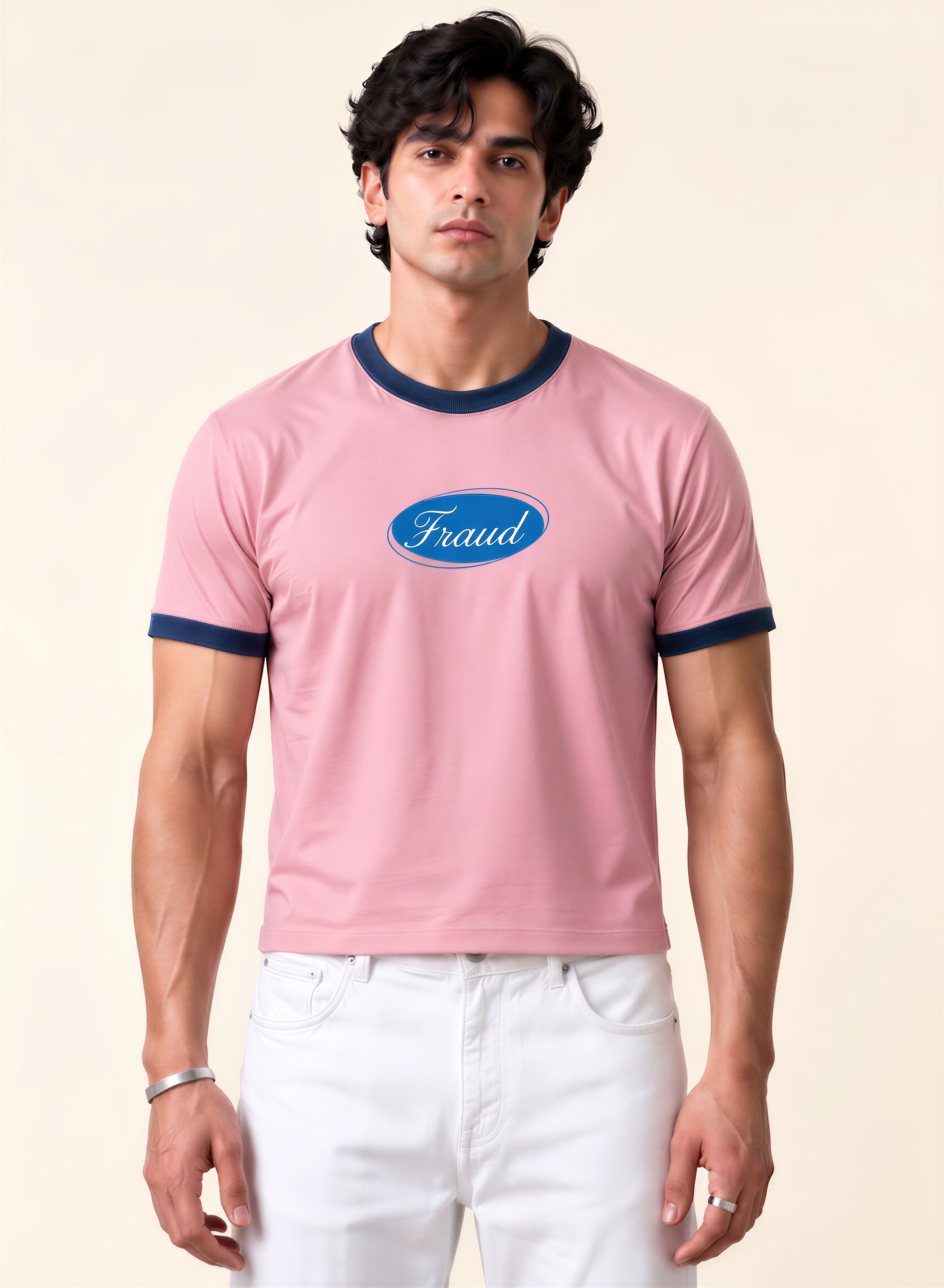 Ringer tee- light pink | Fraud thumbnail 2
