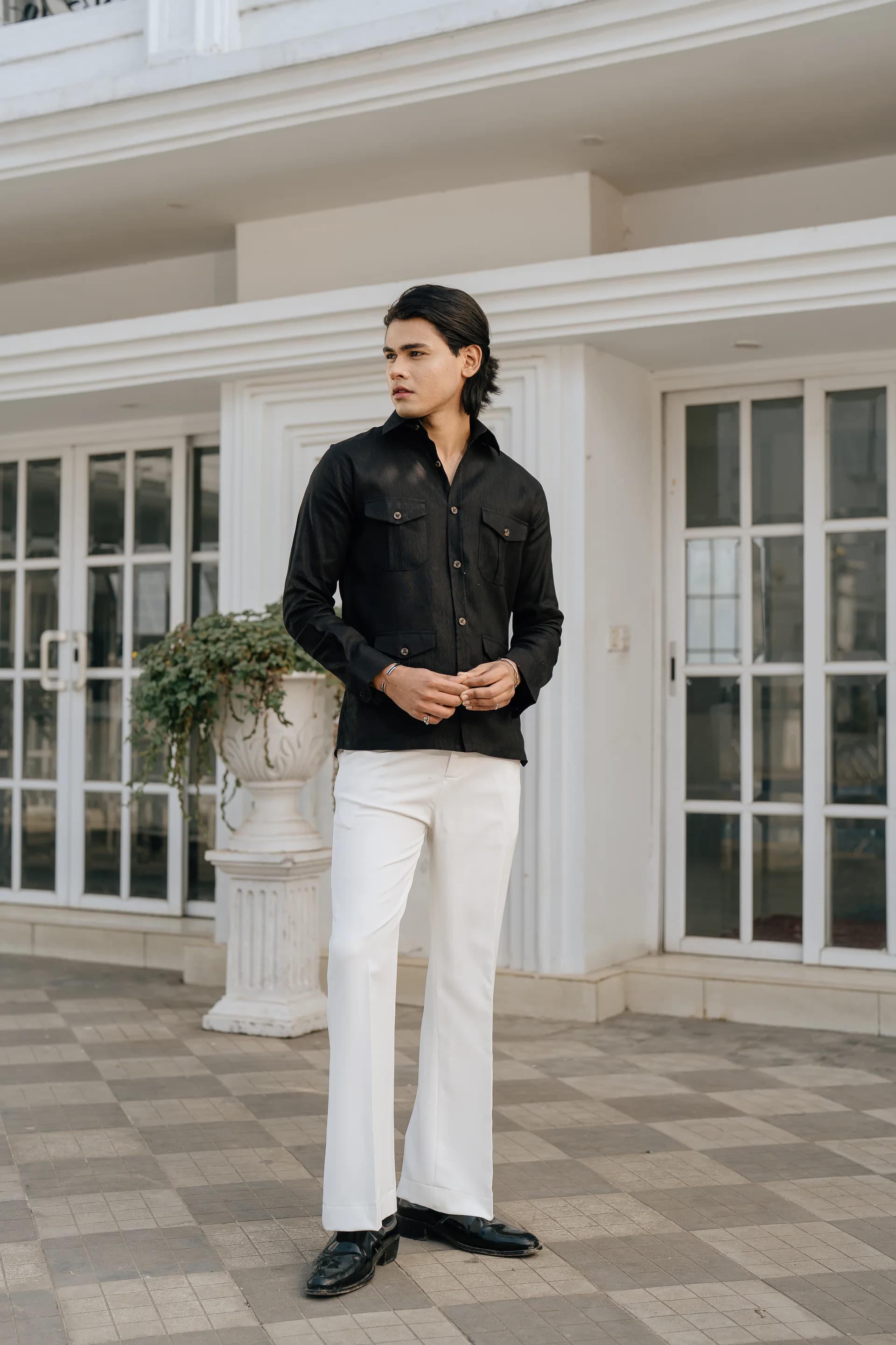 Safari Linen Shirt - Black thumbnail 3