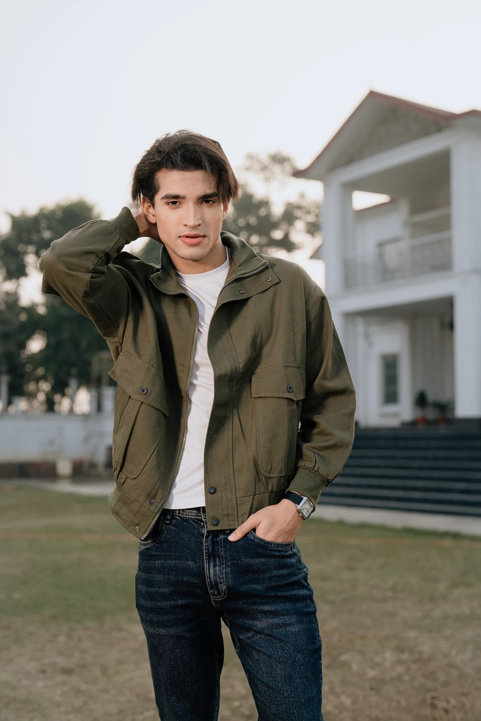 Double Pocket Jacket - Olive thumbnail 2