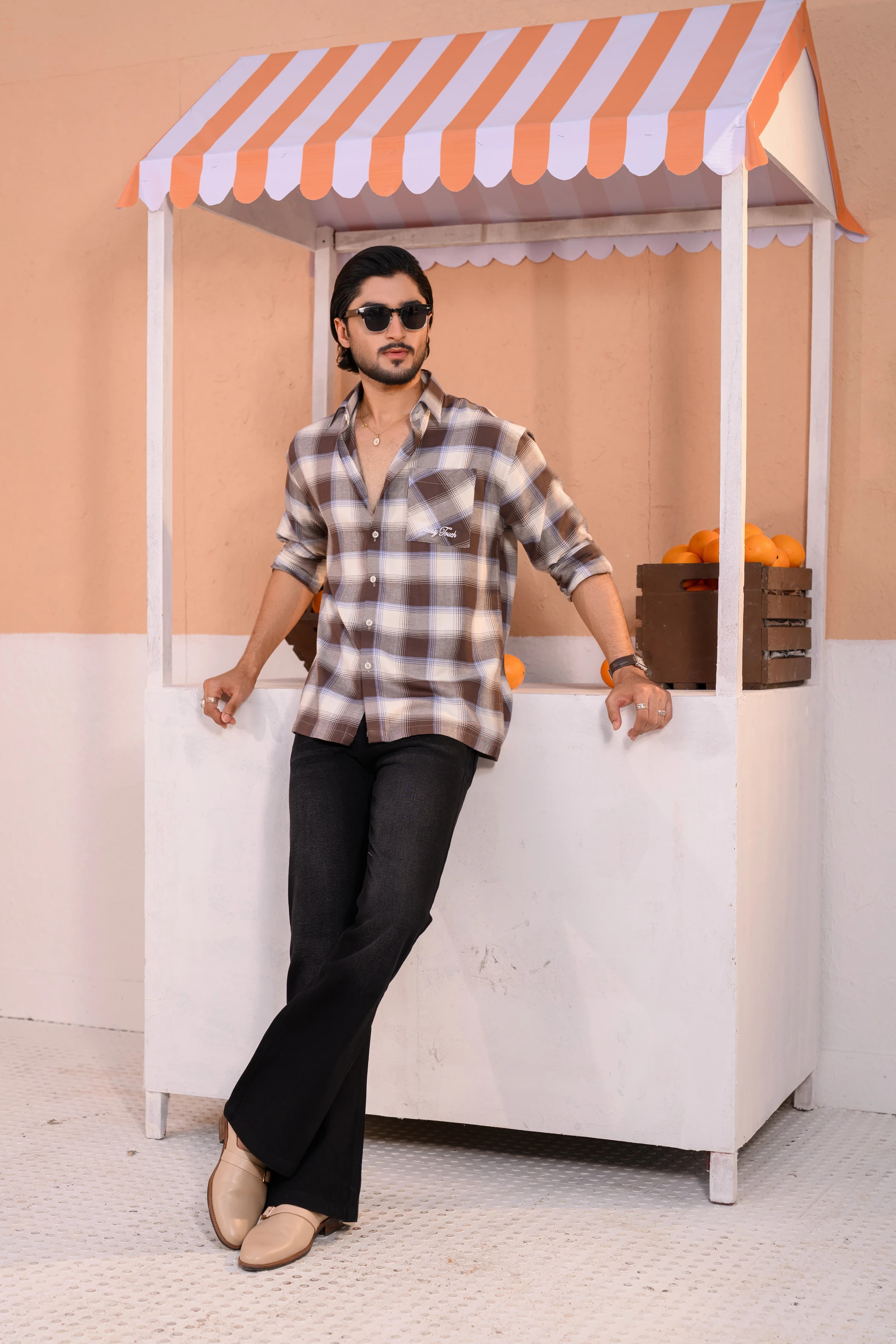 Casual Check Shirt - Coffee thumbnail 2