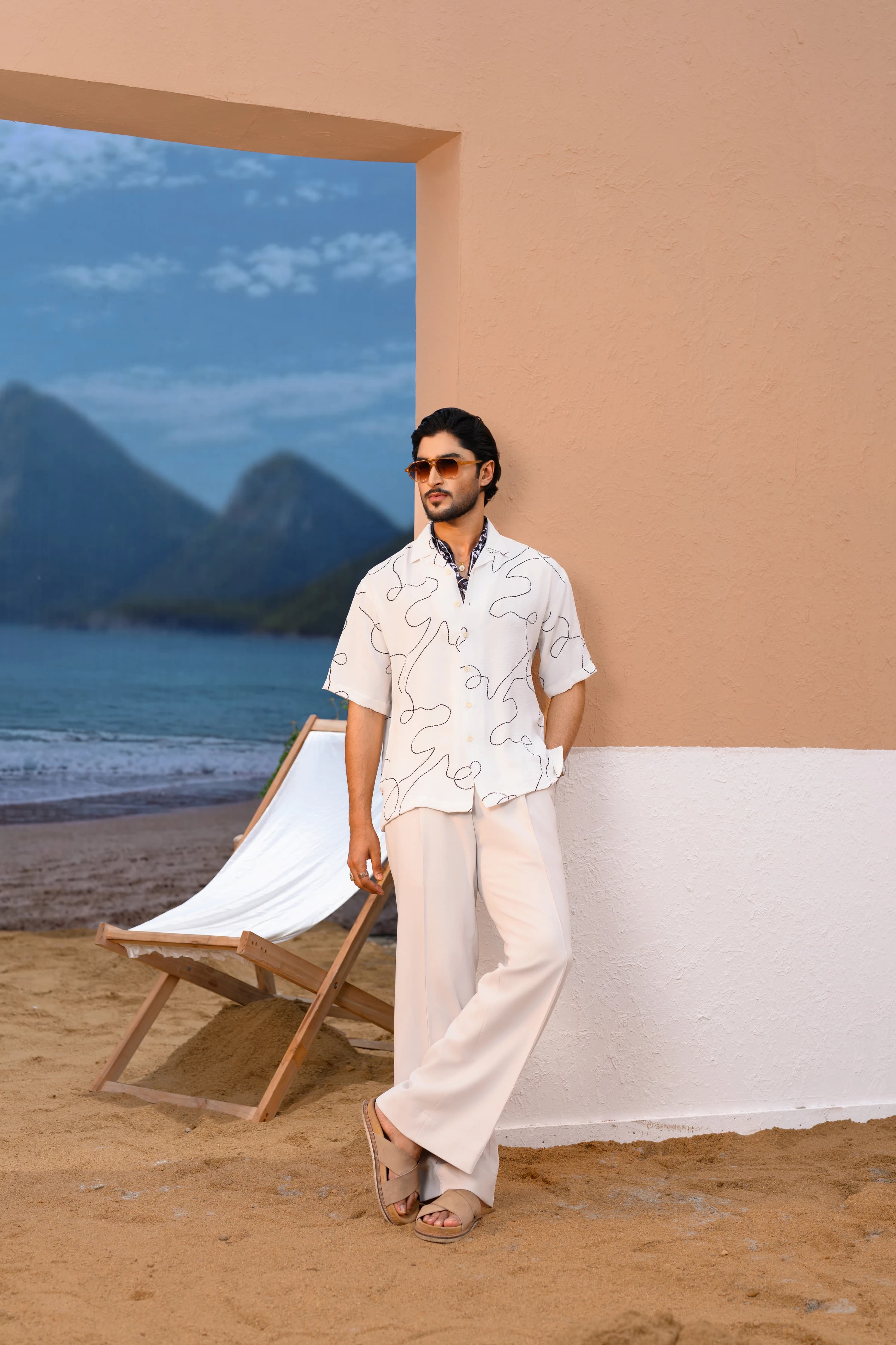 Relaxed Drop Shoulder Shirt | White thumbnail 4