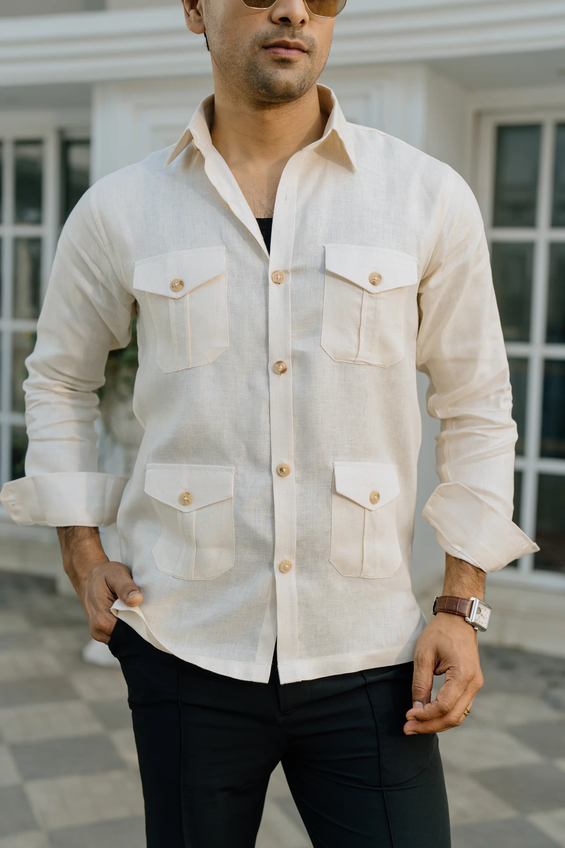 Safari Linen Shirt - Cream thumbnail 2