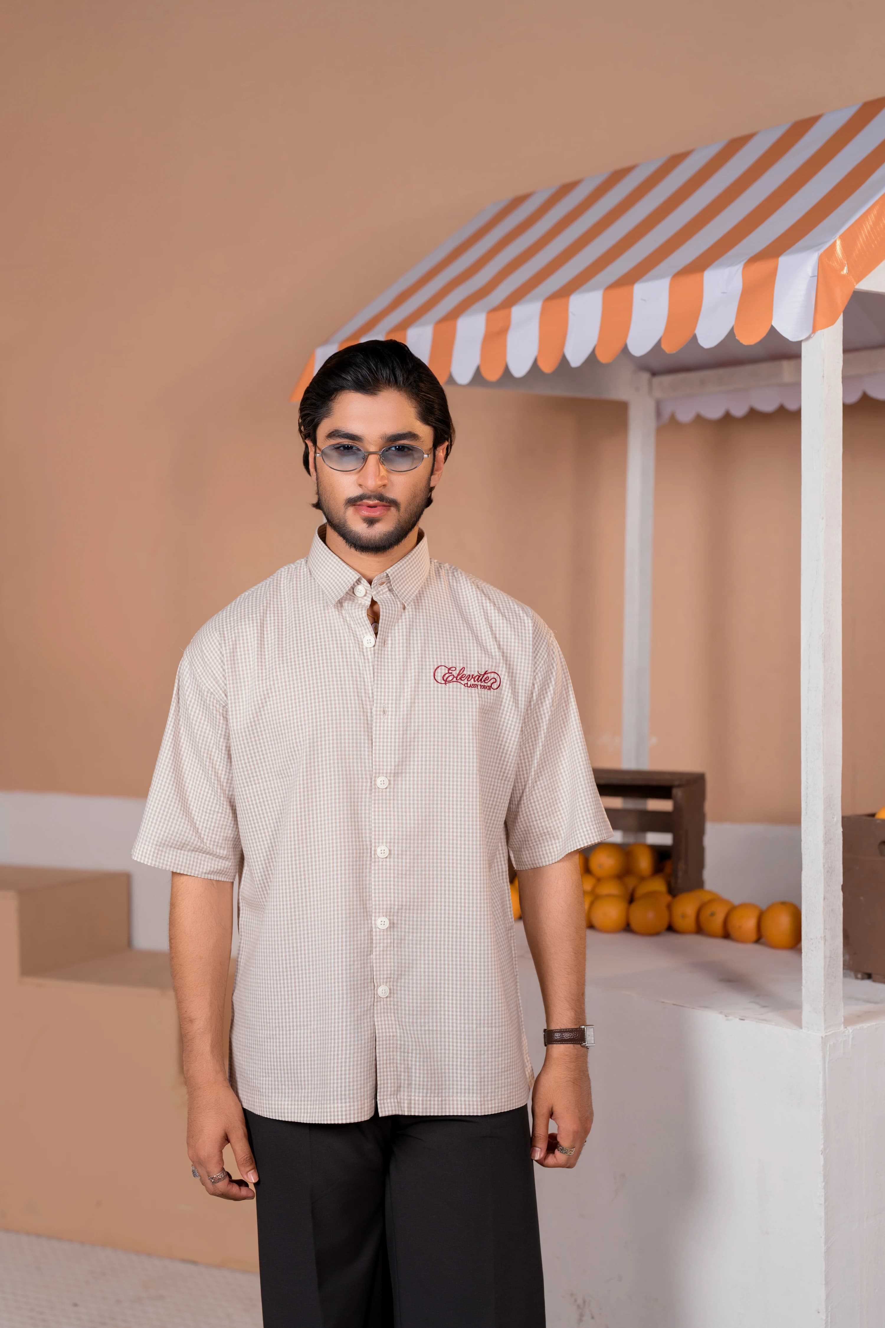 Gingham Check Boxy Shirt | Cream thumbnail 2