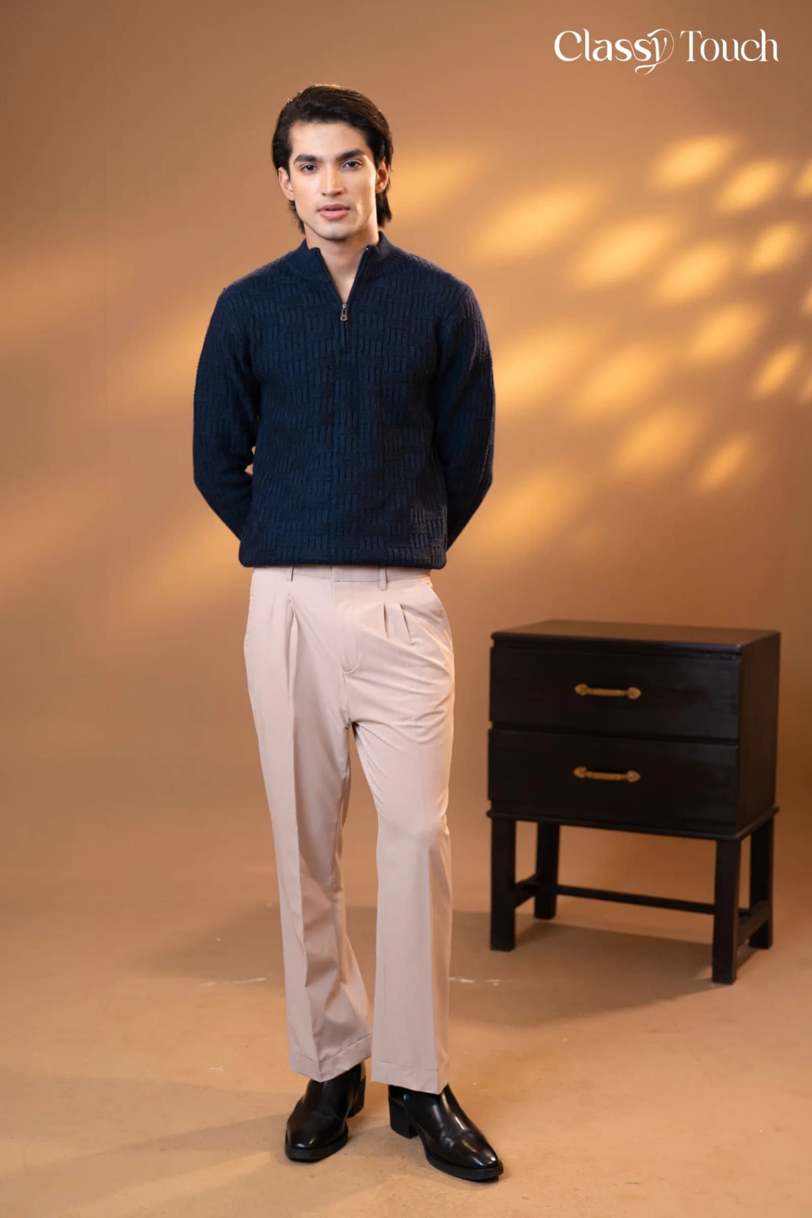 Quarter zip Jacquard Sweater thumbnail 4