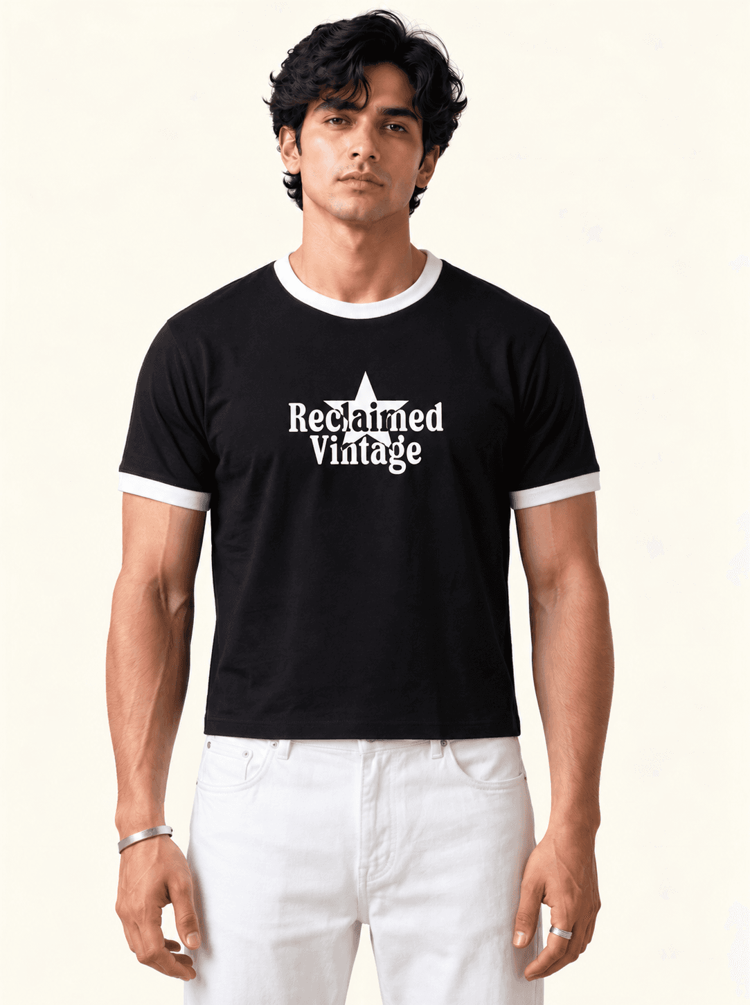 Ringer tee- Black | Vintage  thumbnail 2