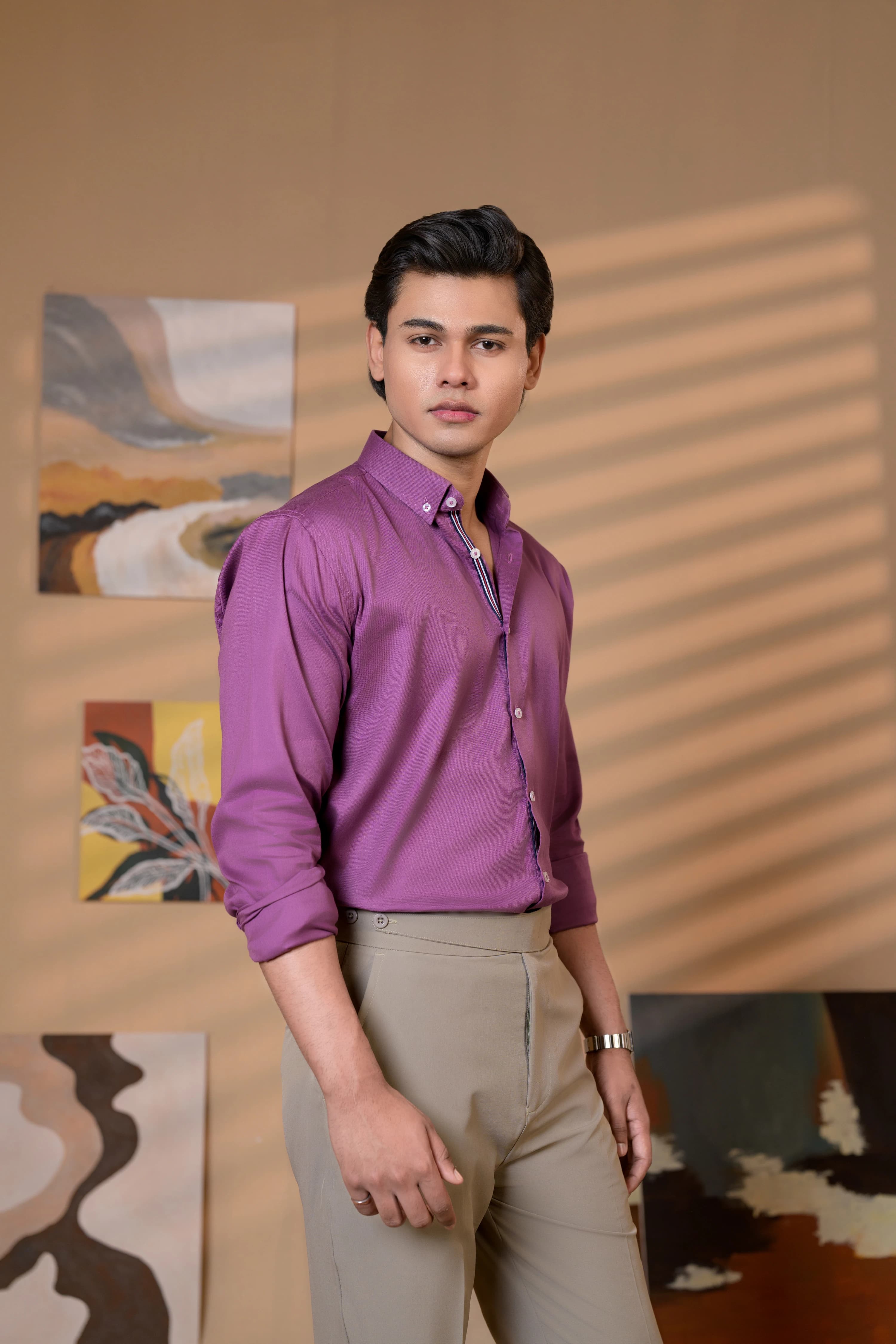 Mystic Purple | Semi Formal Oxford Shirt thumbnail 3