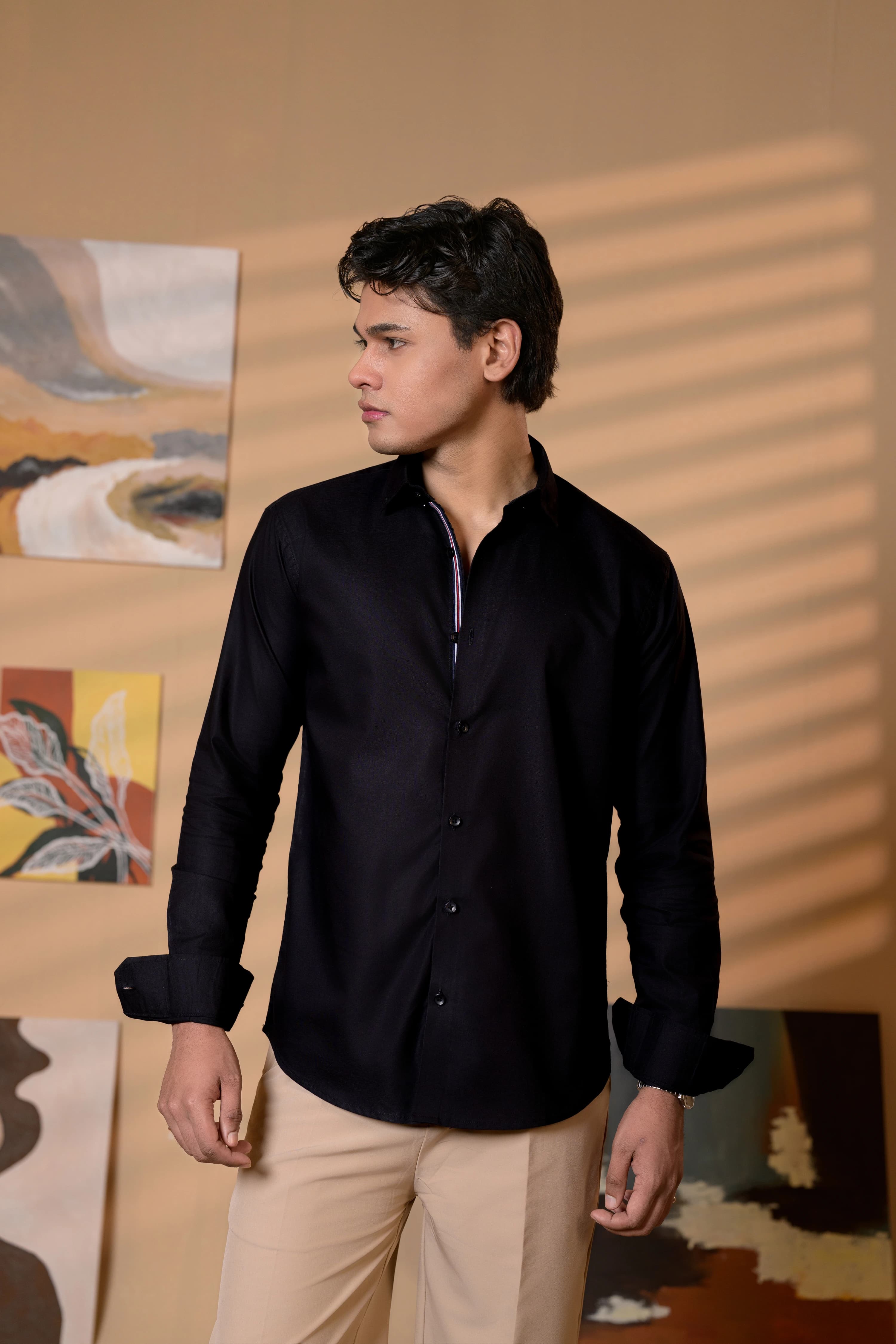 Black | Semi Formal Oxford Shirt