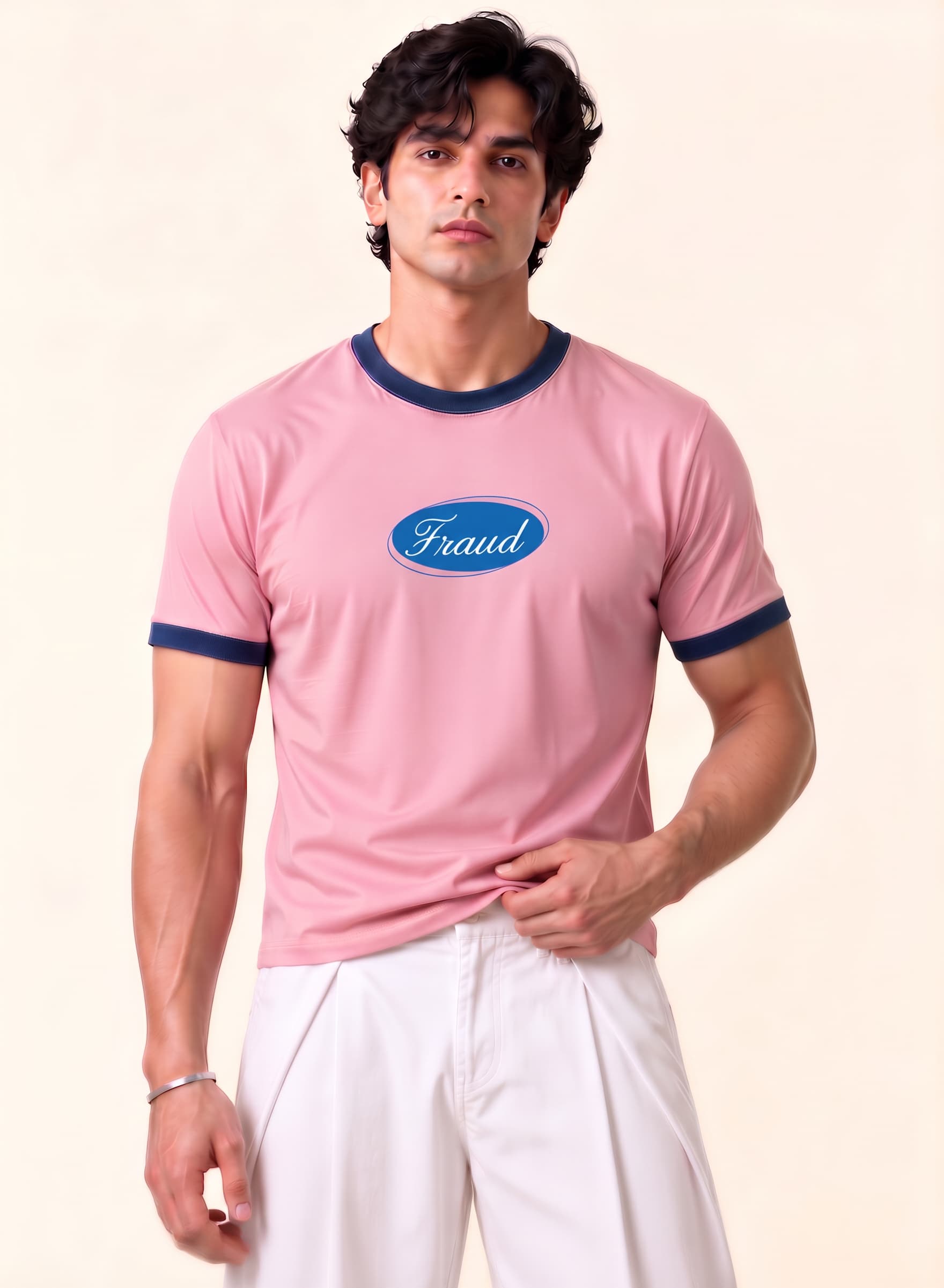 Ringer tee- light pink | Fraud thumbnail 4