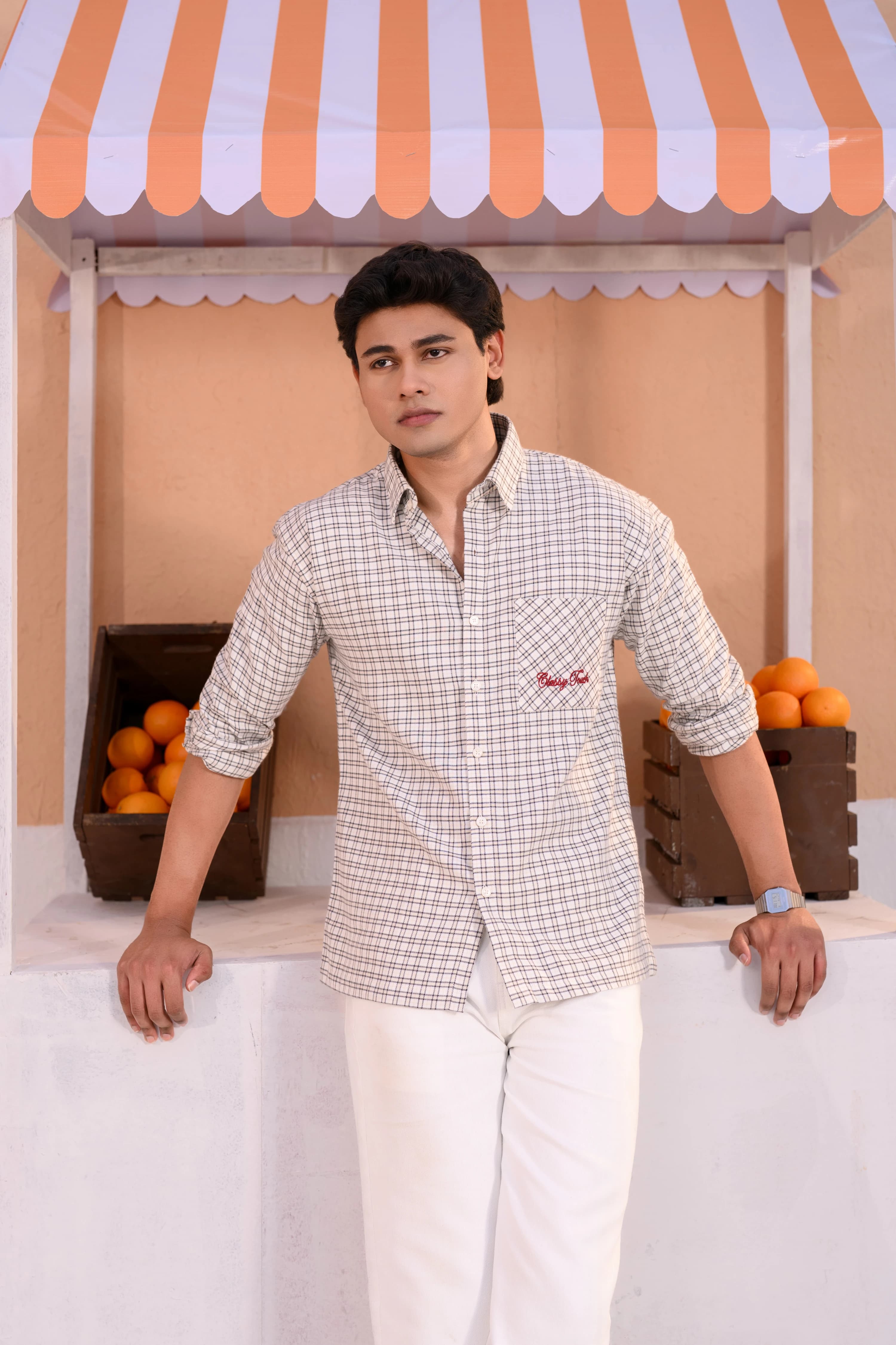 Casual Check Shirt - Offwhite thumbnail 1