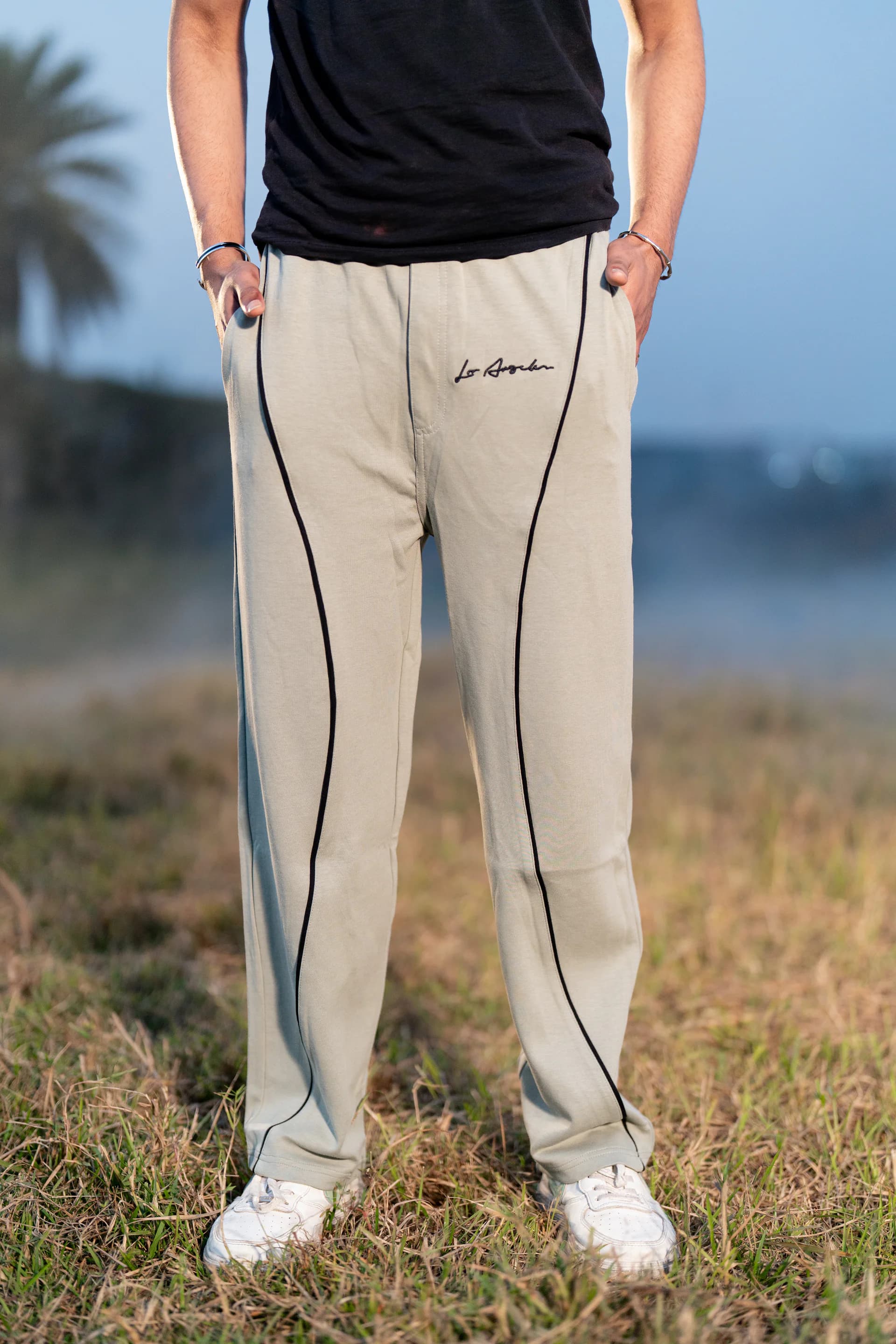 Stripe Baggy Jogger - Mint thumbnail 1