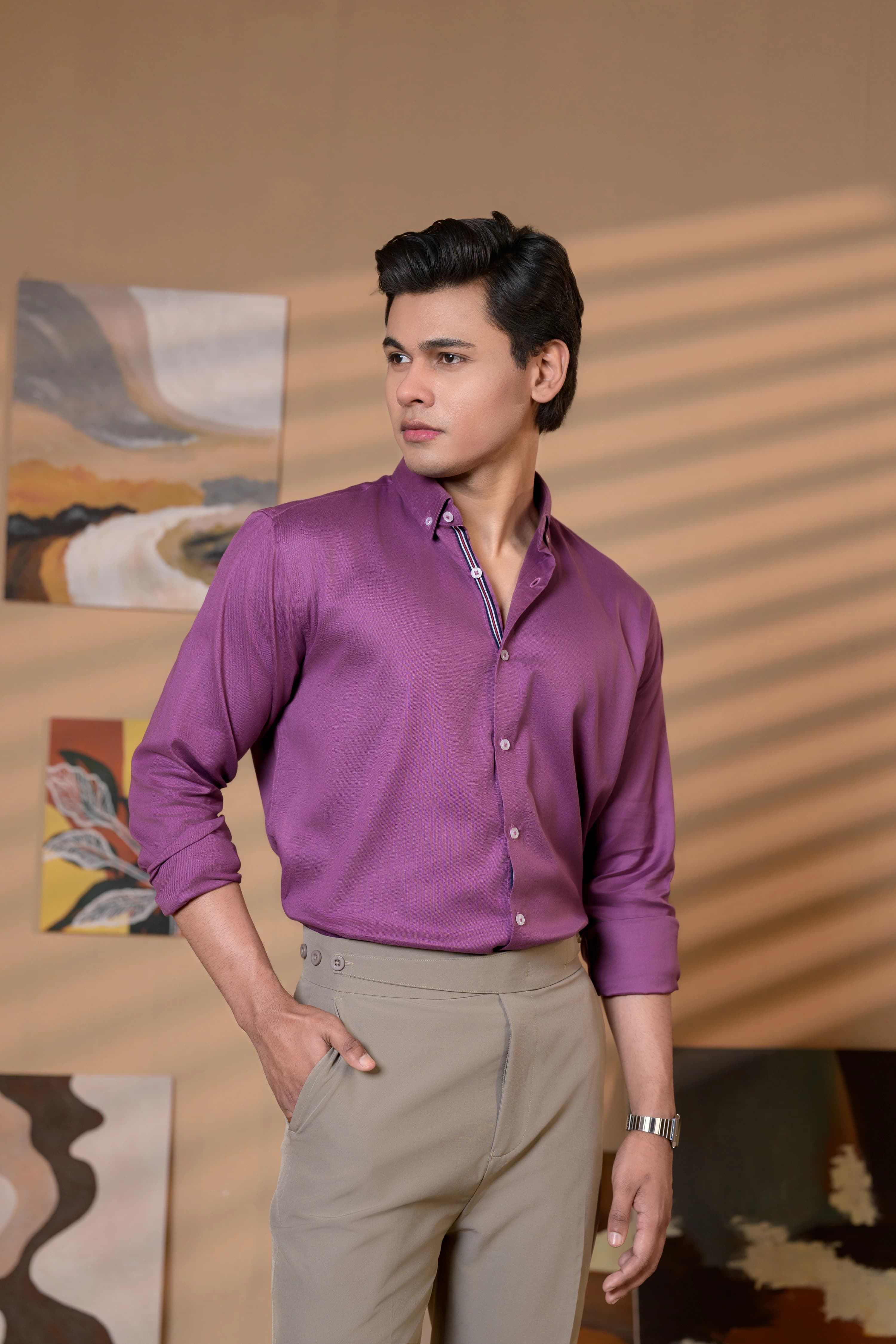 Mystic Purple | Semi Formal Oxford Shirt thumbnail 4