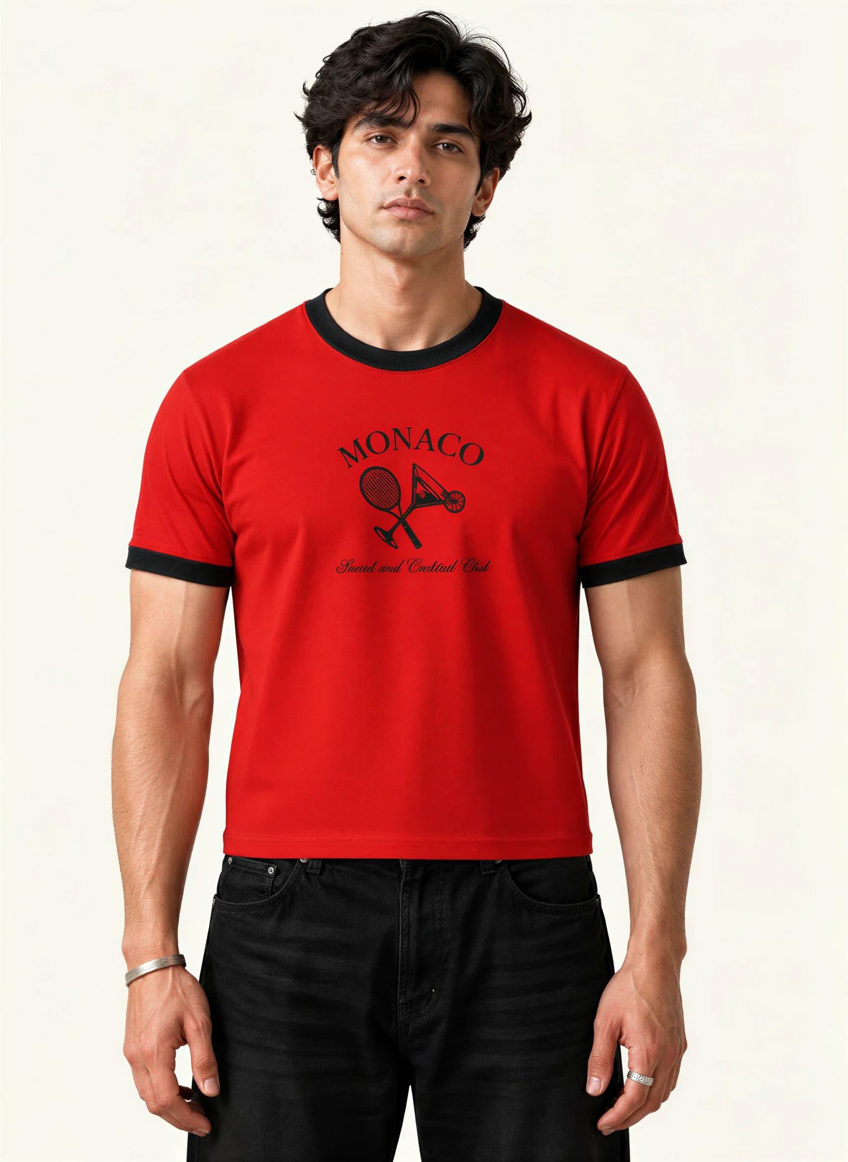 Ringer tee- Red | Monaco thumbnail 2