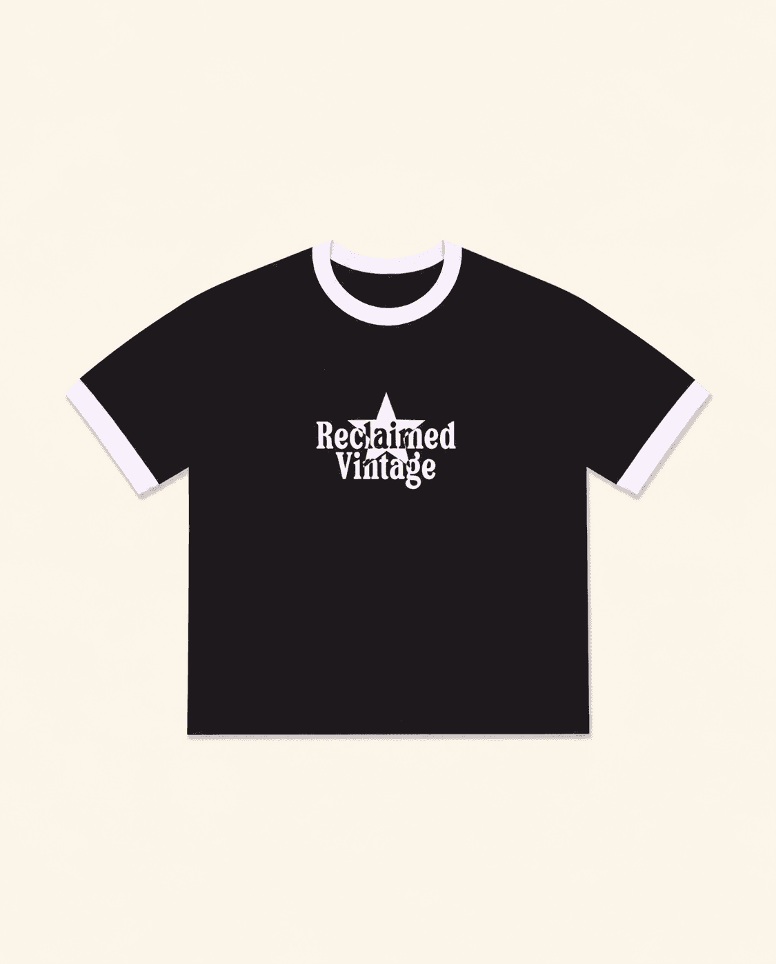 Ringer tee- Black | Vintage  thumbnail 1