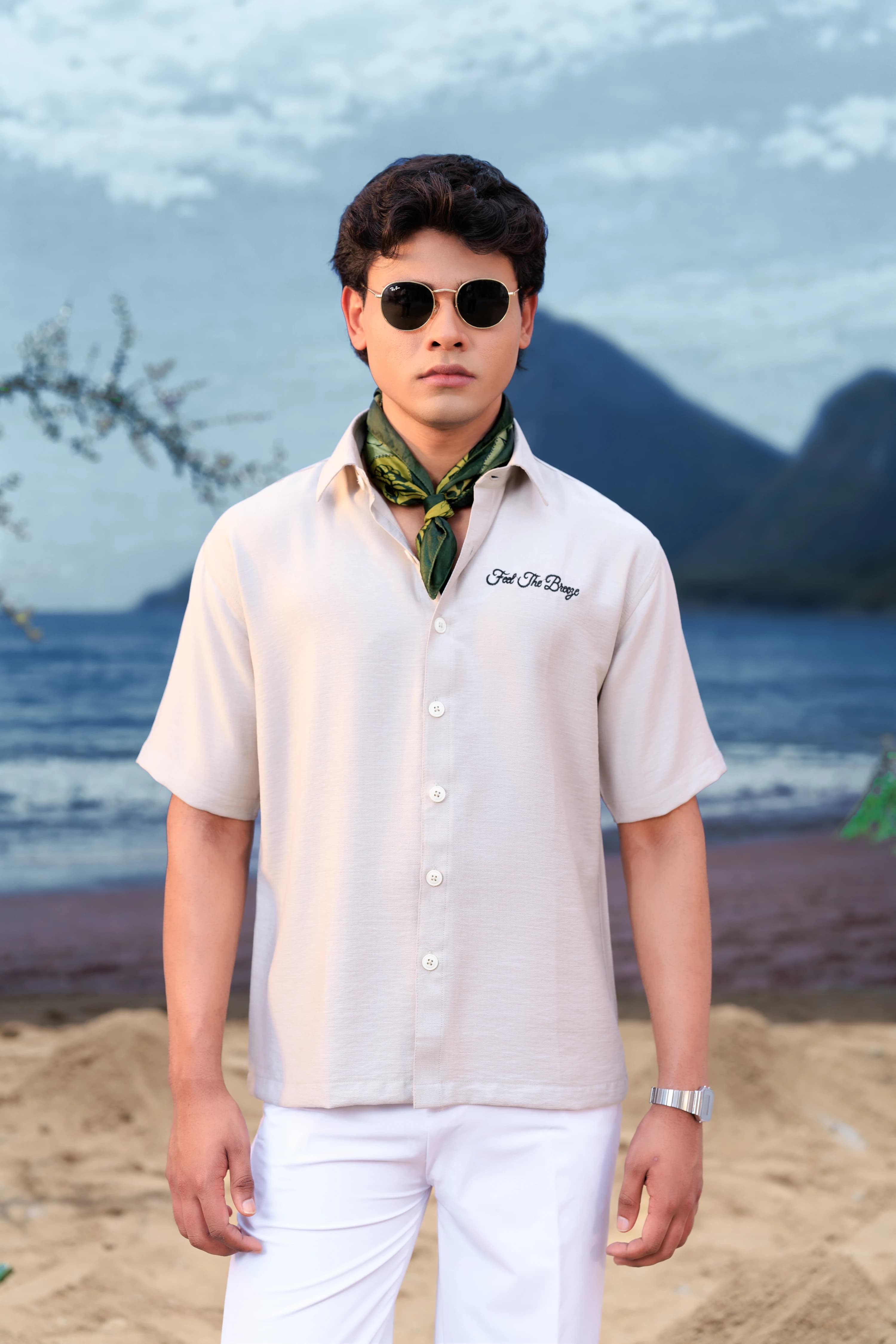 Boxy Embo Shirts - Cream thumbnail 1
