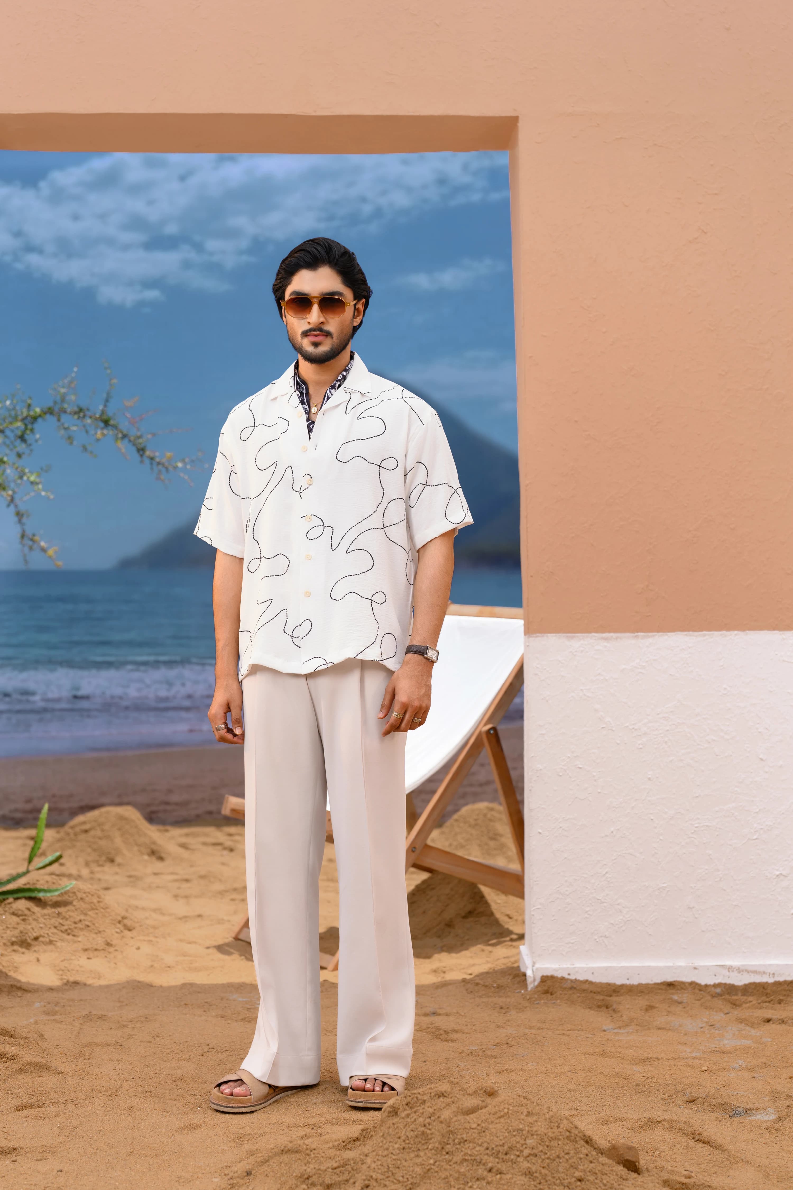 Relaxed Drop Shoulder Shirt | White thumbnail 2