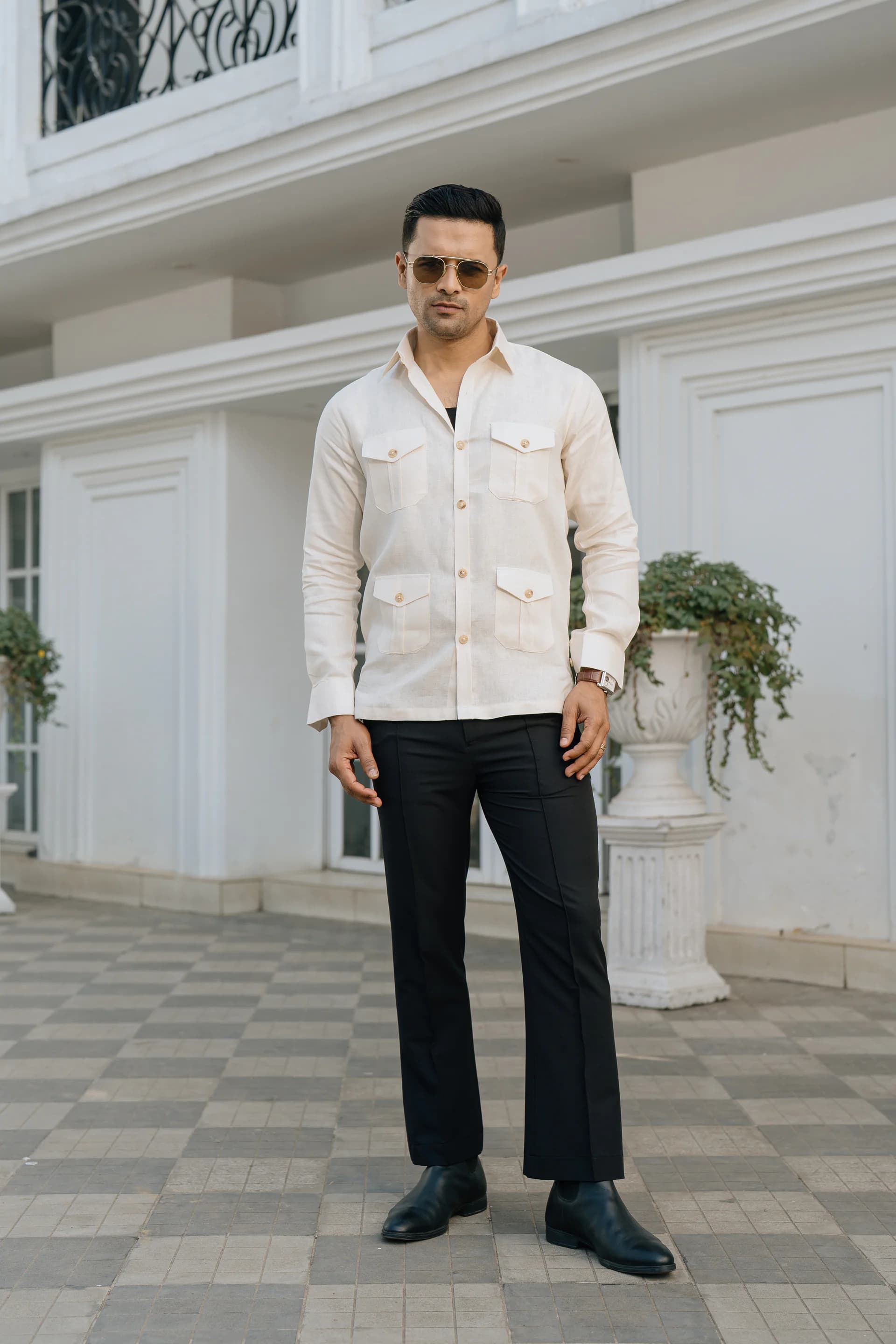 Safari Linen Shirt - Cream thumbnail 3