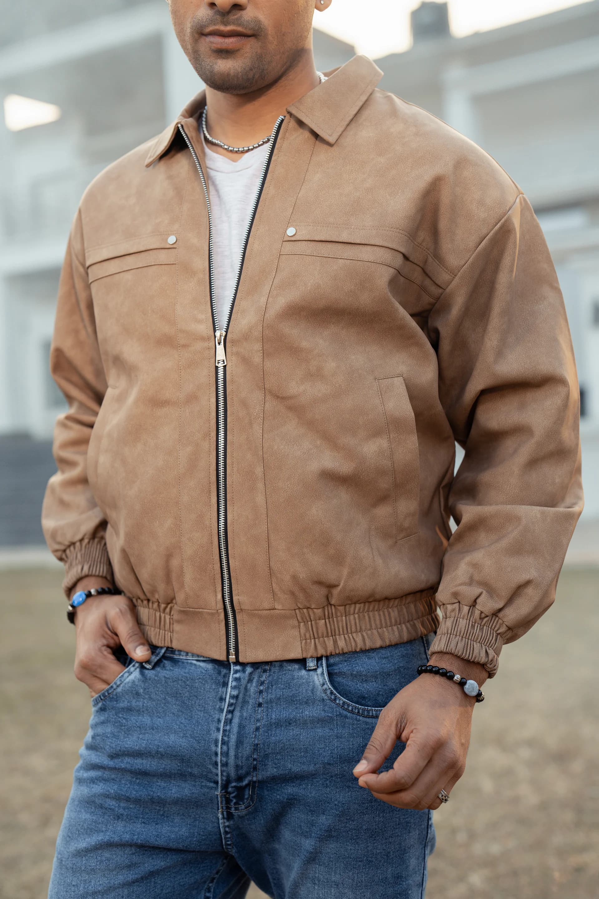 Imported Leather Jacket - Brown thumbnail 1