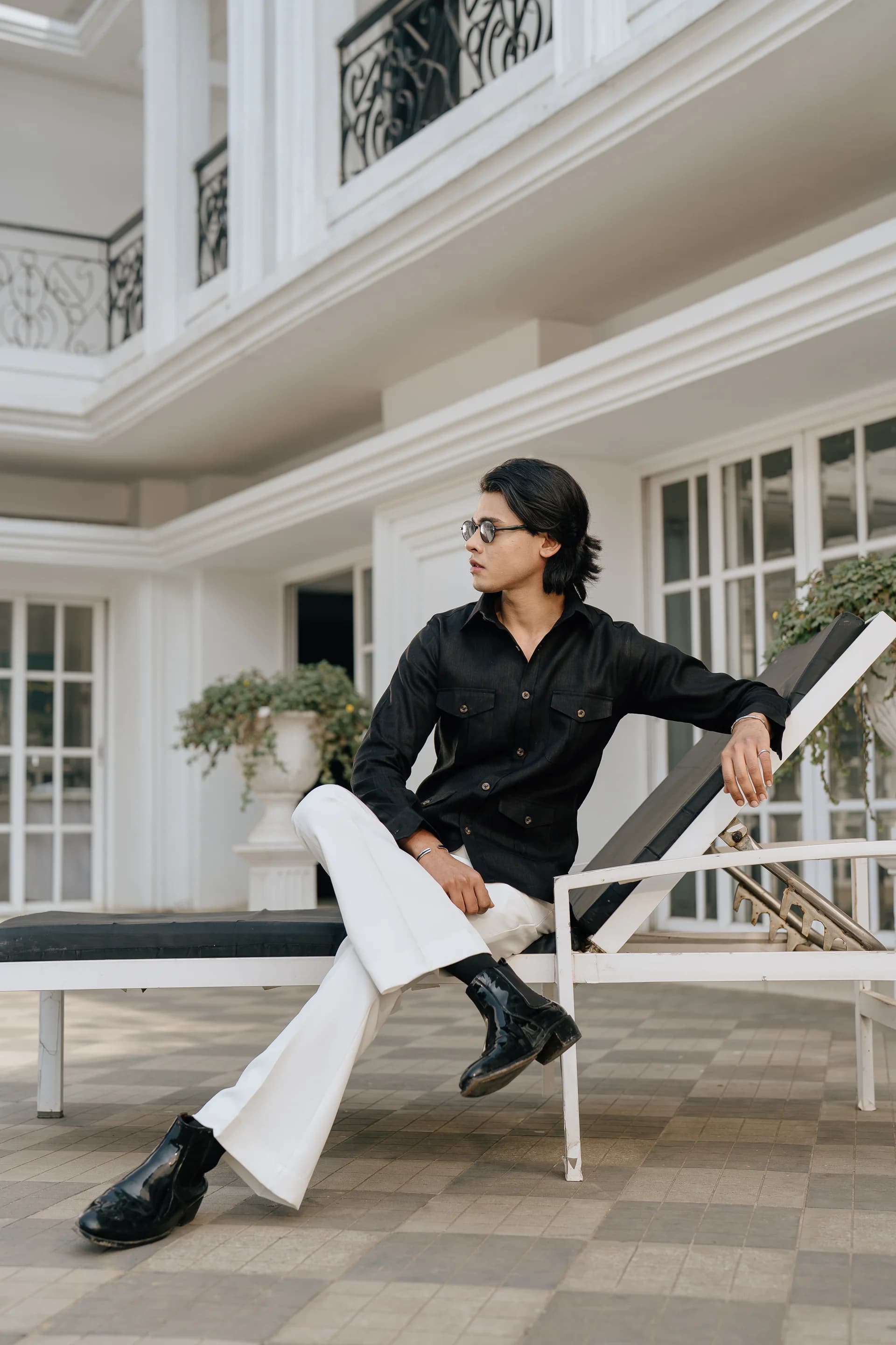 Safari Linen Shirt - Black thumbnail 5