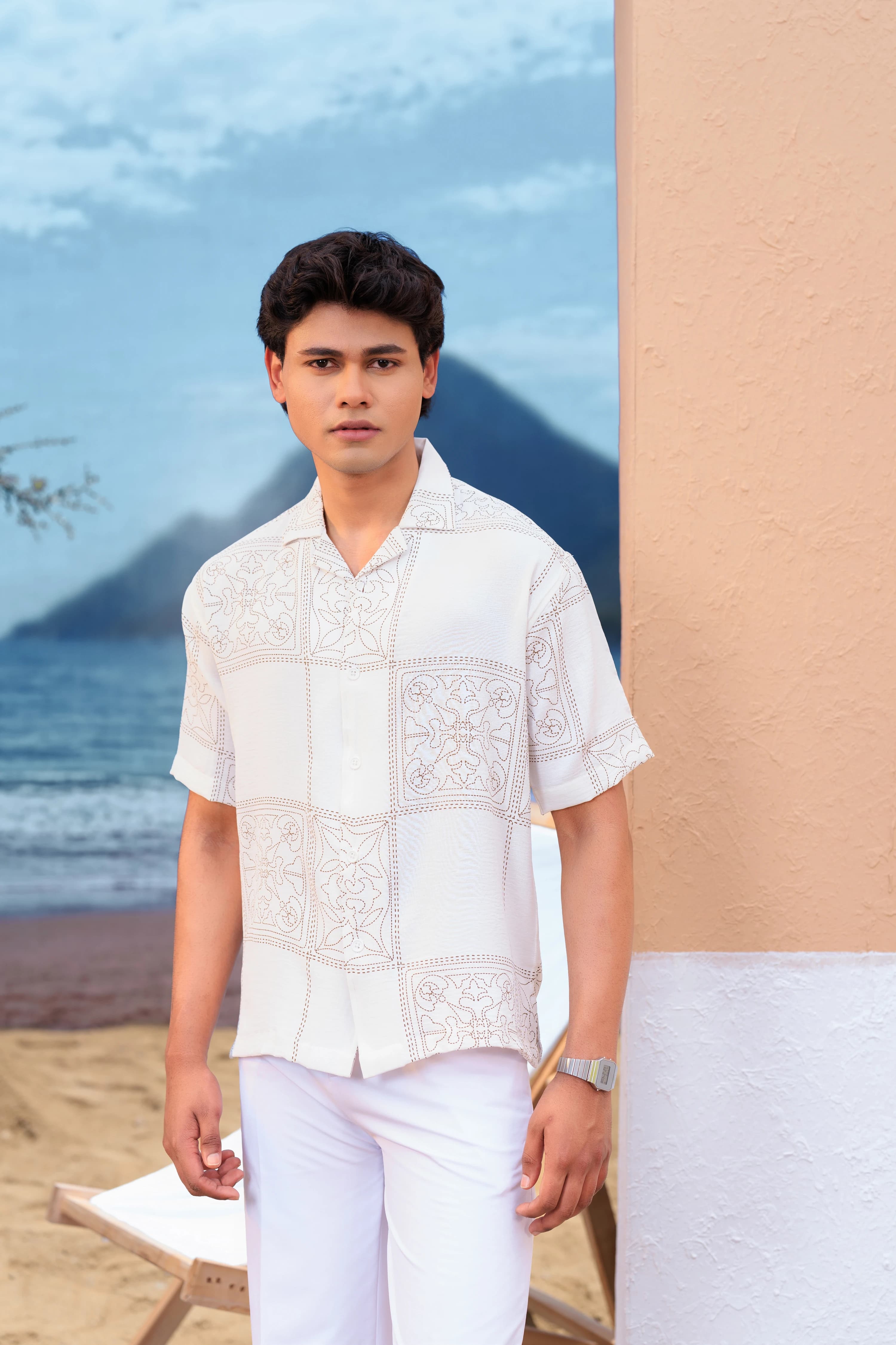  Relaxed Cuban Shirts - White thumbnail 1