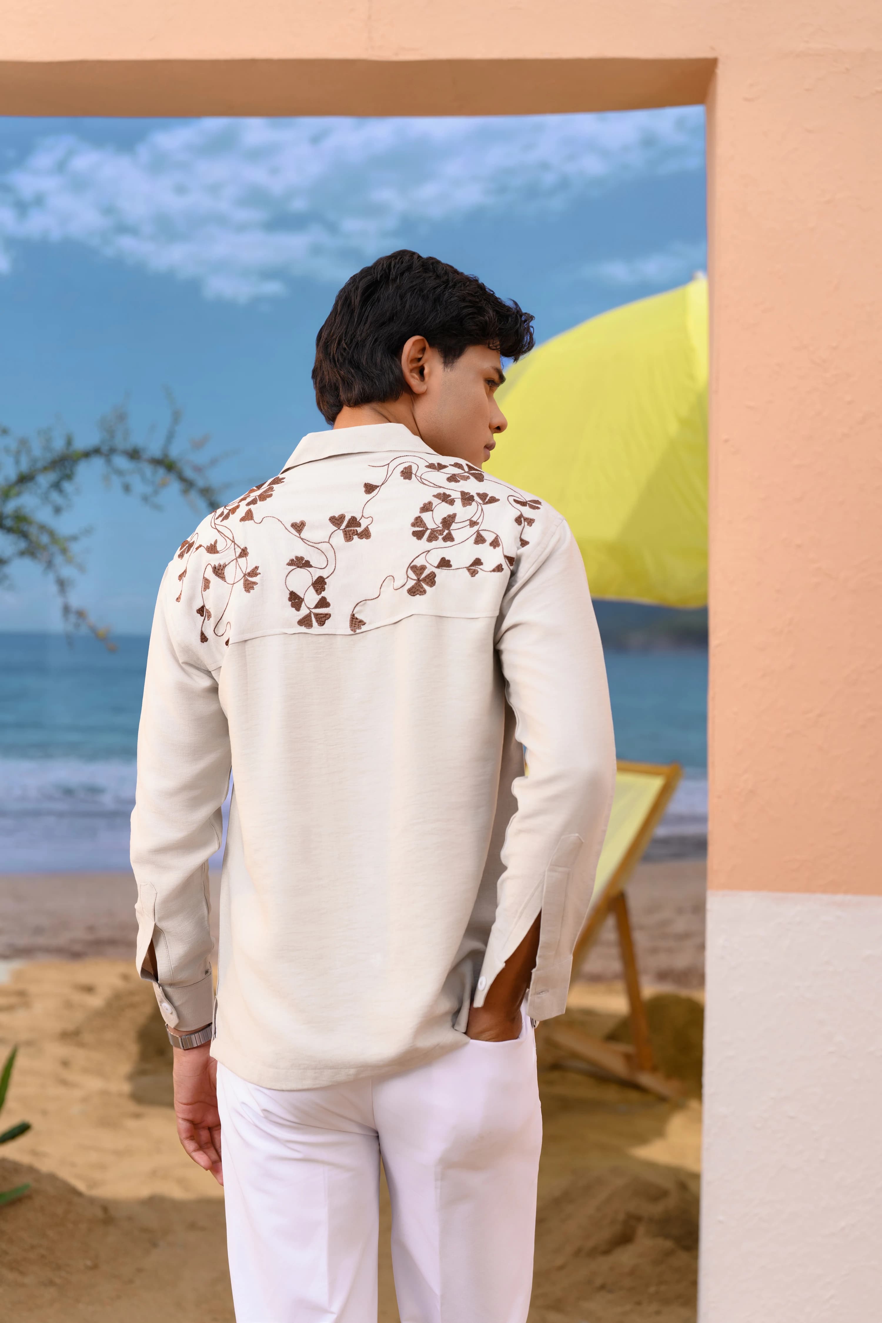 Floral Embo Shirt | Cream thumbnail 1