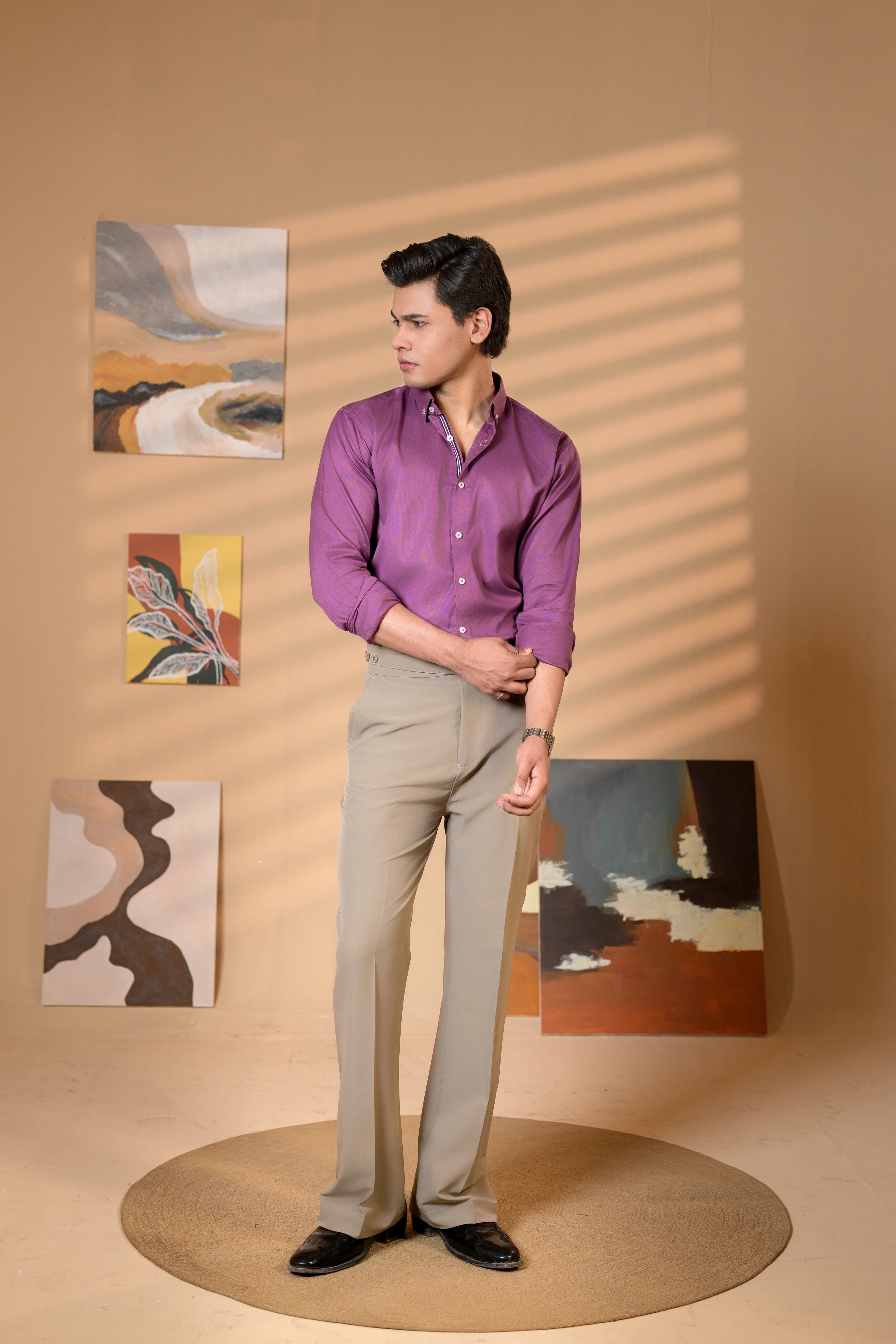 Mystic Purple | Semi Formal Oxford Shirt thumbnail 5