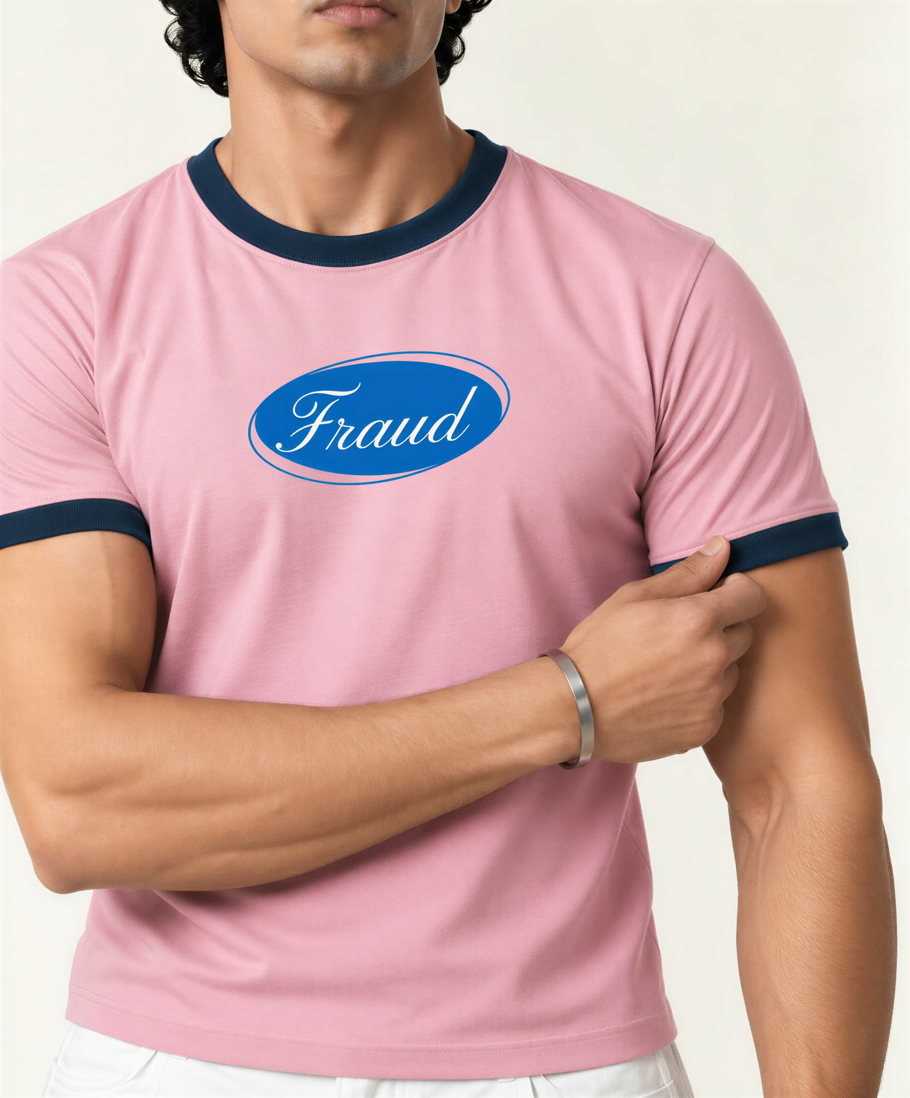 Ringer tee- light pink | Fraud thumbnail 3