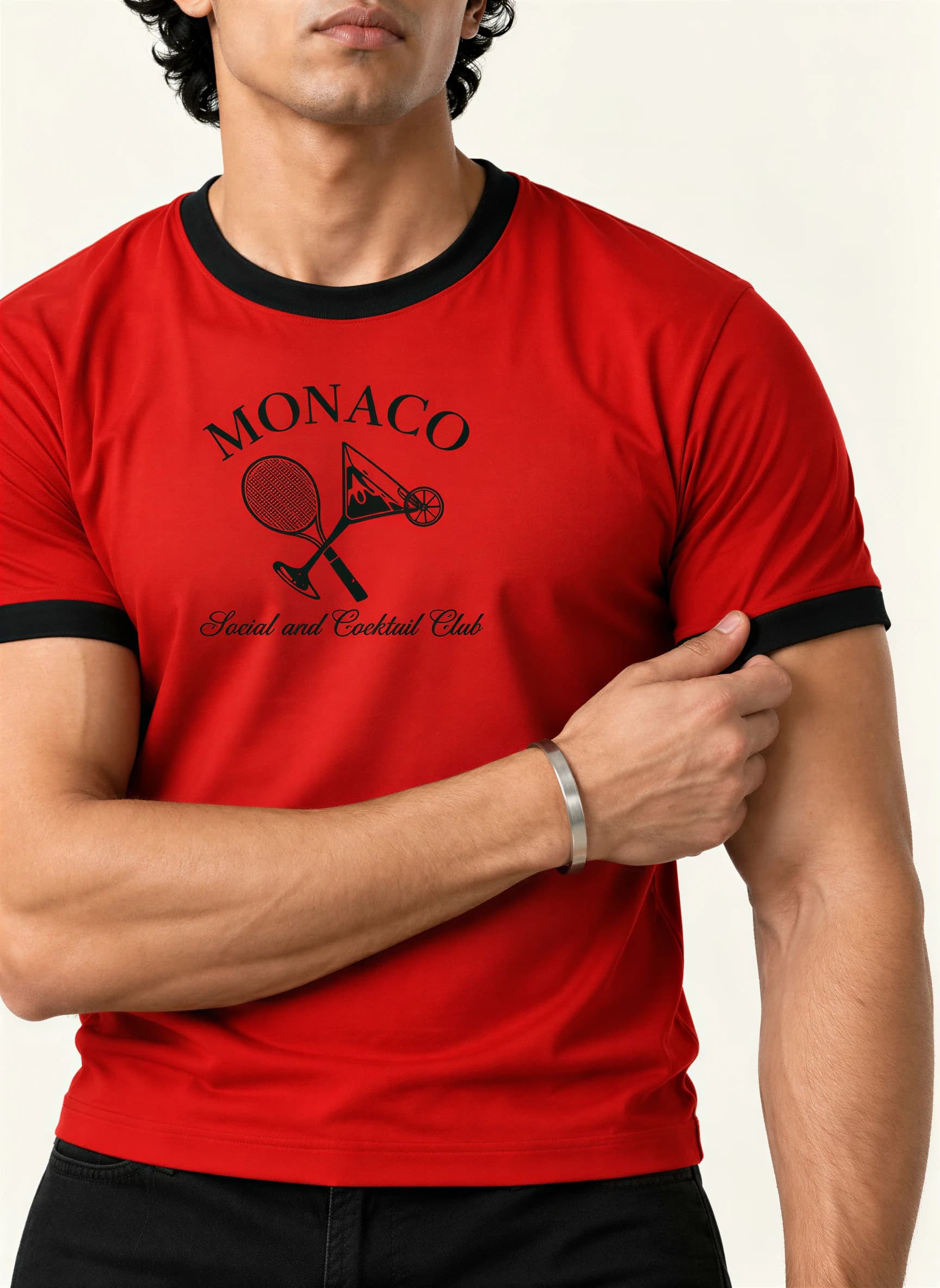 Ringer tee- Red | Monaco thumbnail 3
