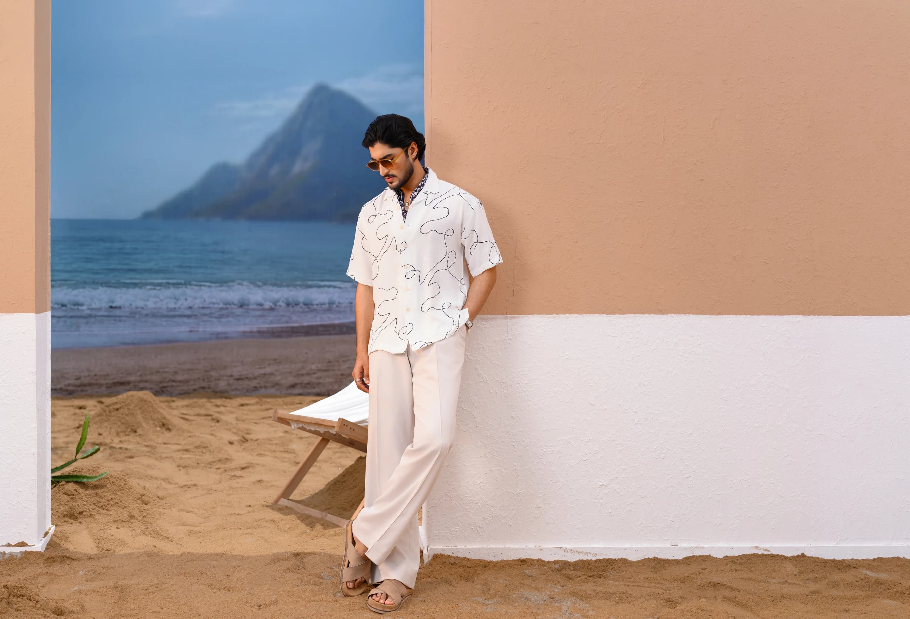Relaxed Drop Shoulder Shirt | White thumbnail 3