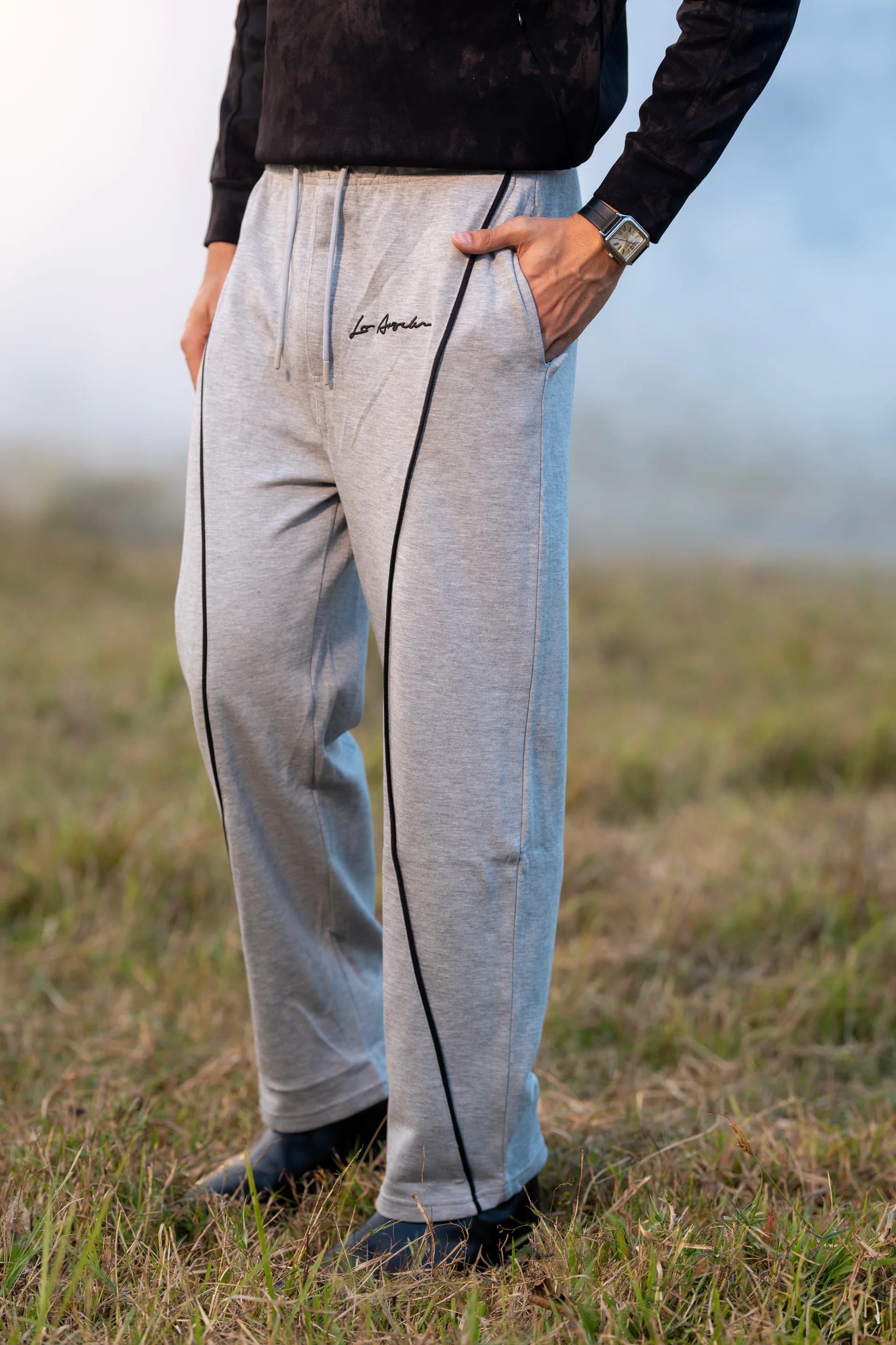 Stripe Baggy Jogger - Grey thumbnail 1