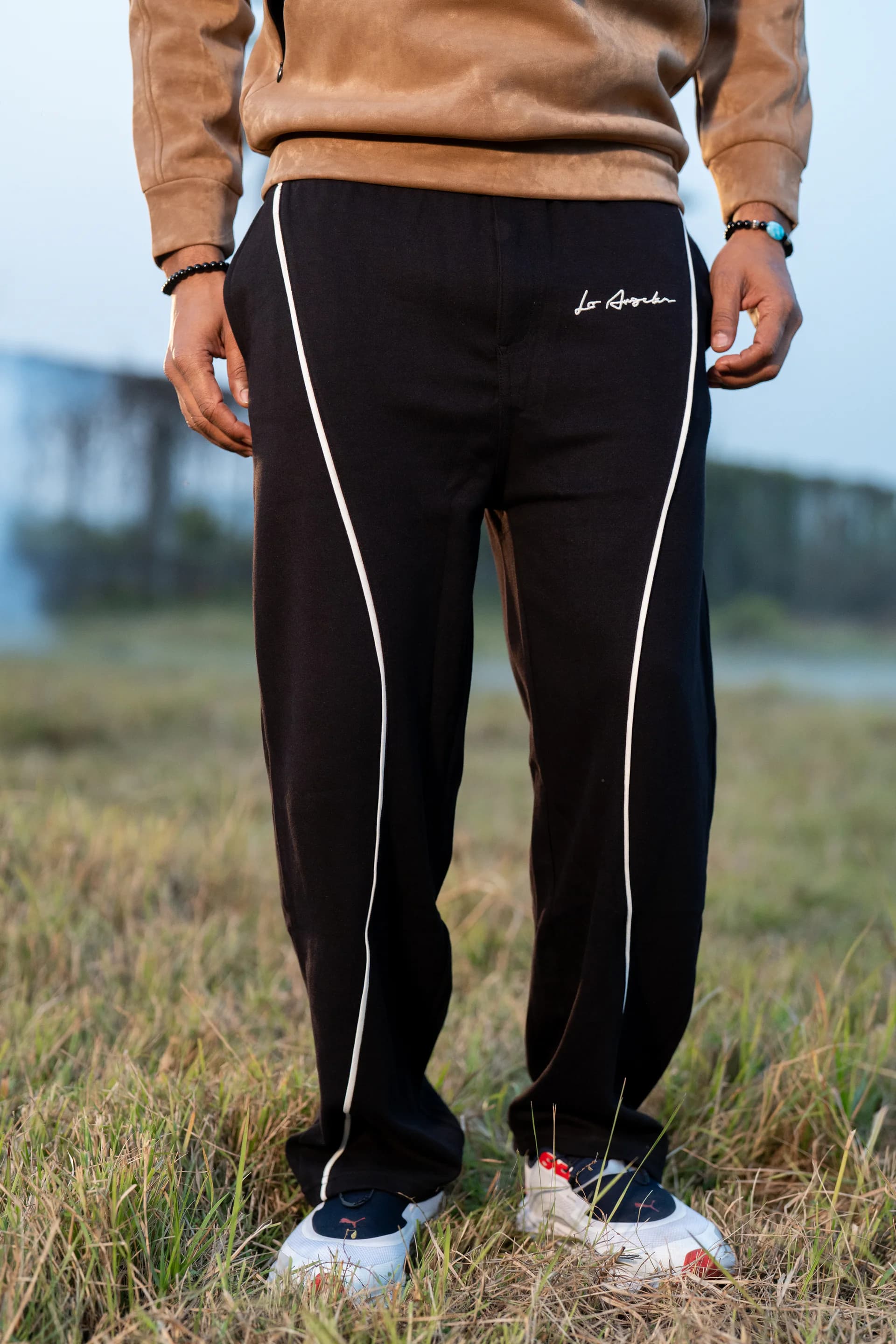 Stripe Baggy Jogger - Black thumbnail 1