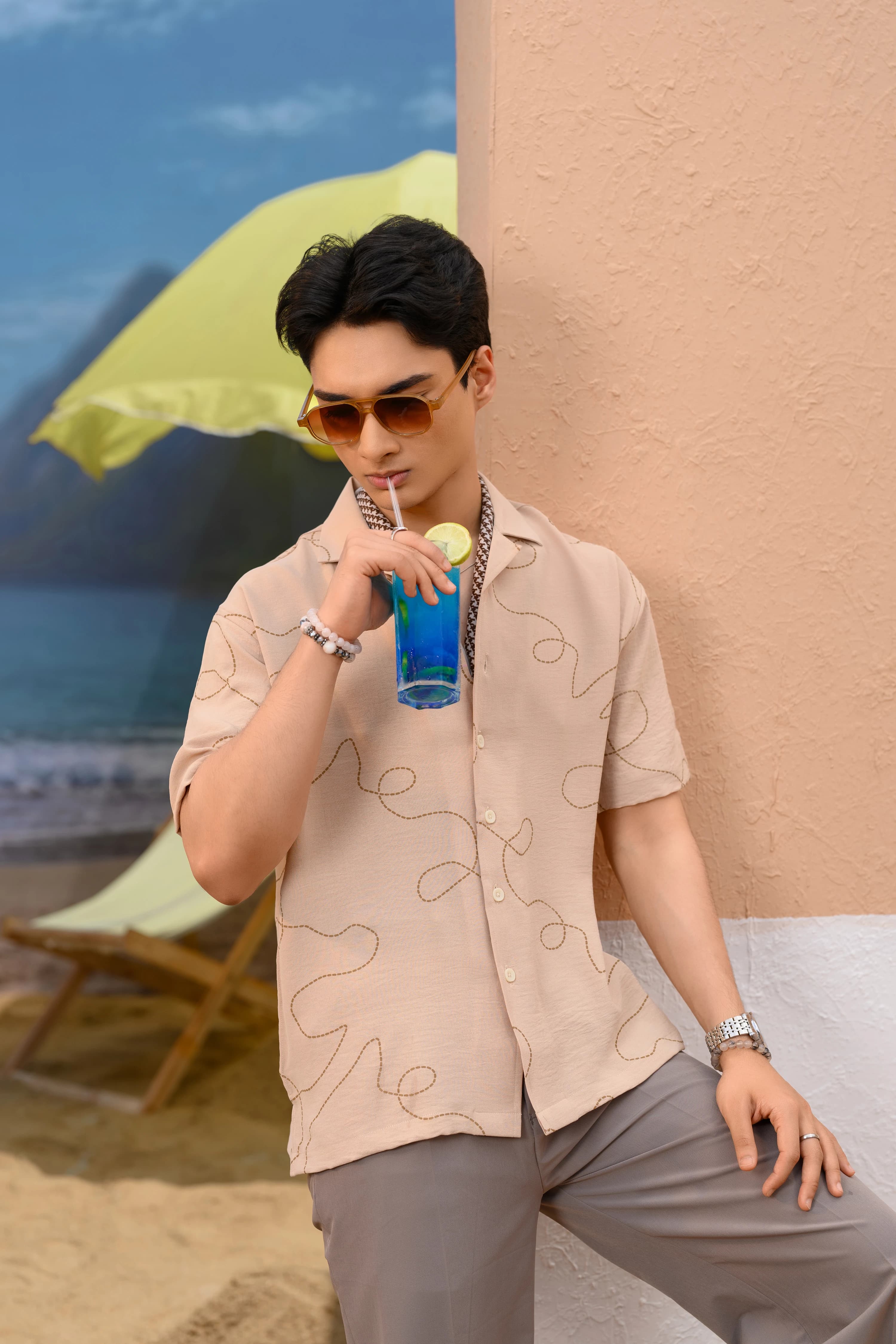 Relaxed Drop Shoulder Shirt | Brown thumbnail 1