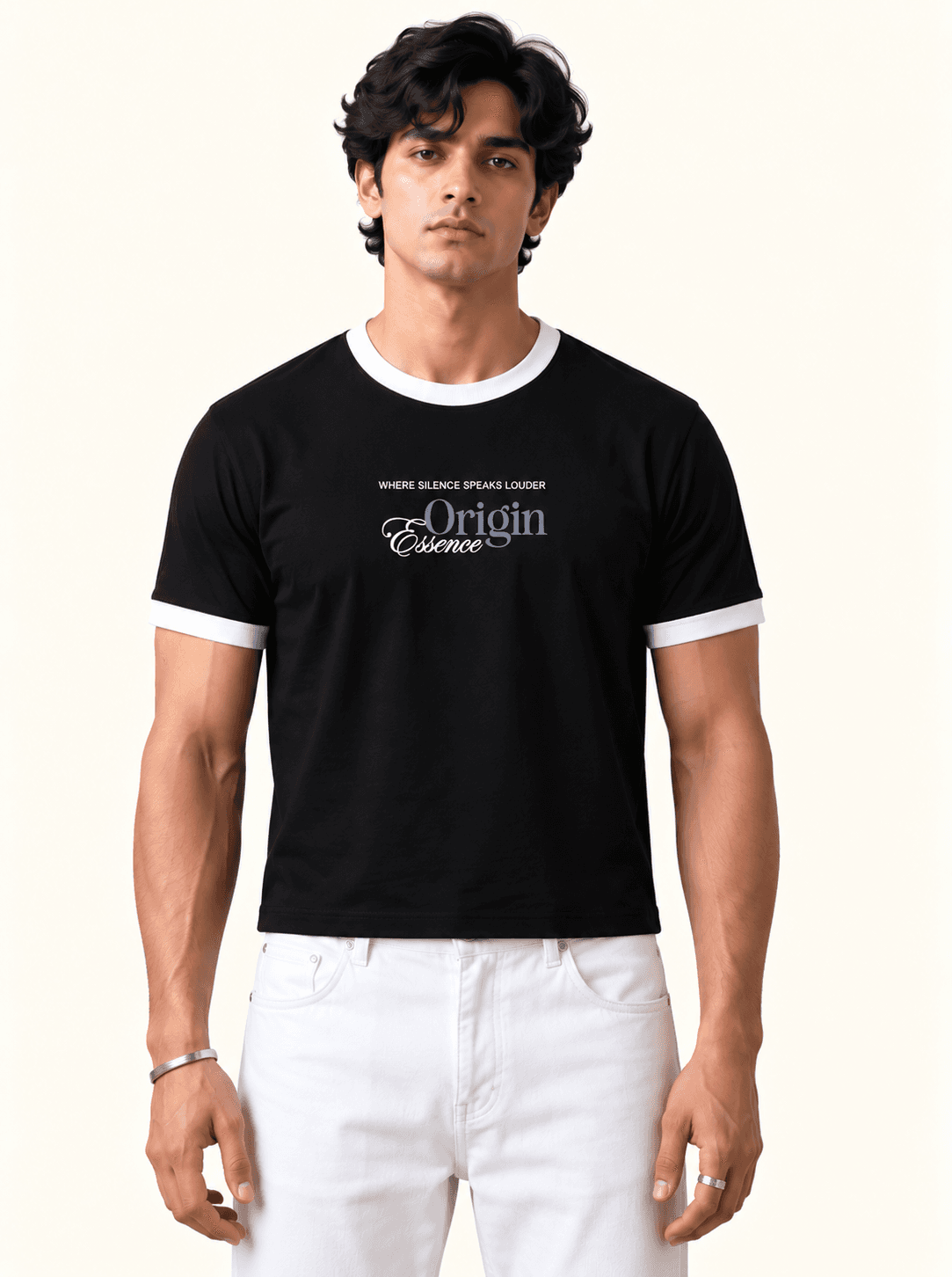 Ringer tee -Black | Essence  thumbnail 2