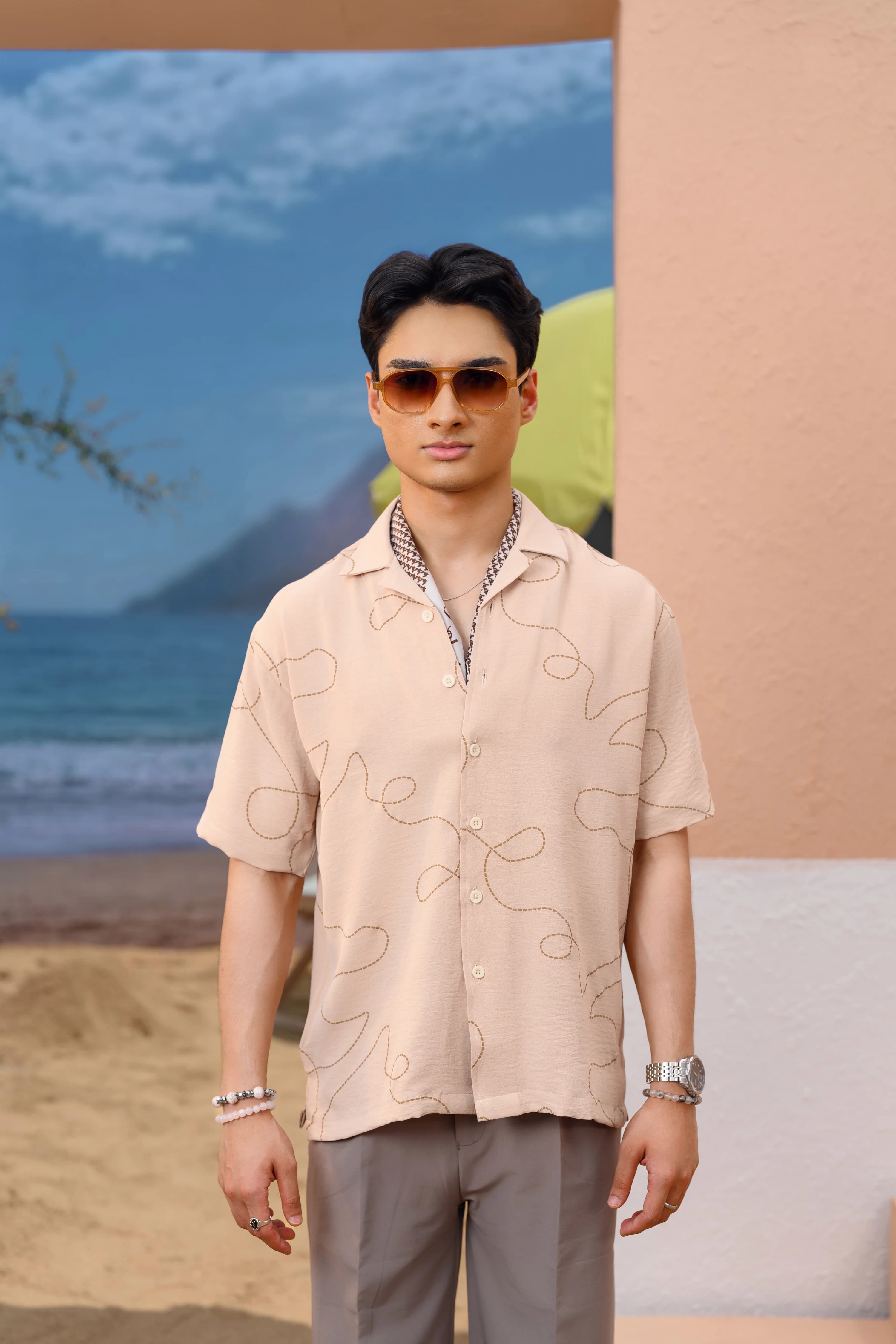 Relaxed Drop Shoulder Shirt | Brown thumbnail 2