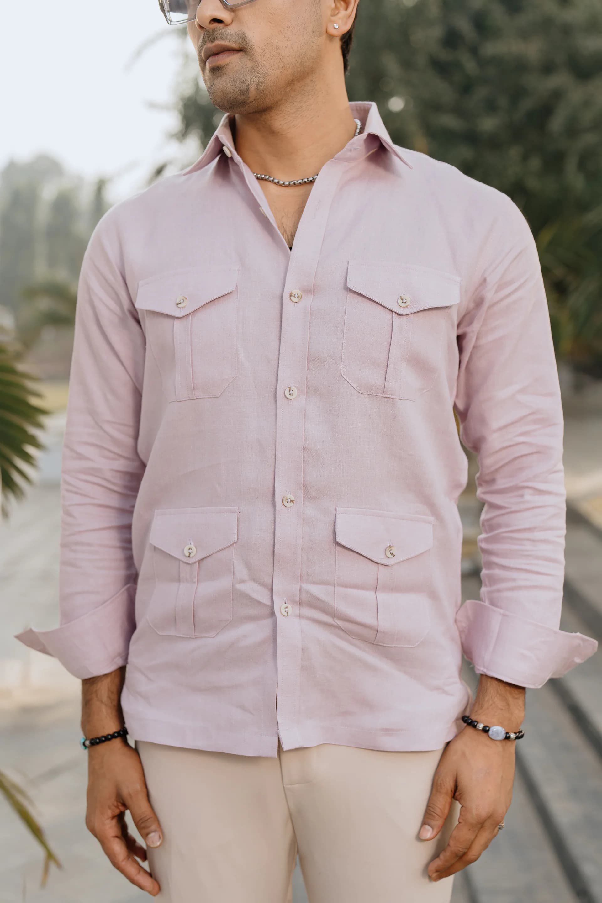Safari Linen Shirt - Lavender thumbnail 2