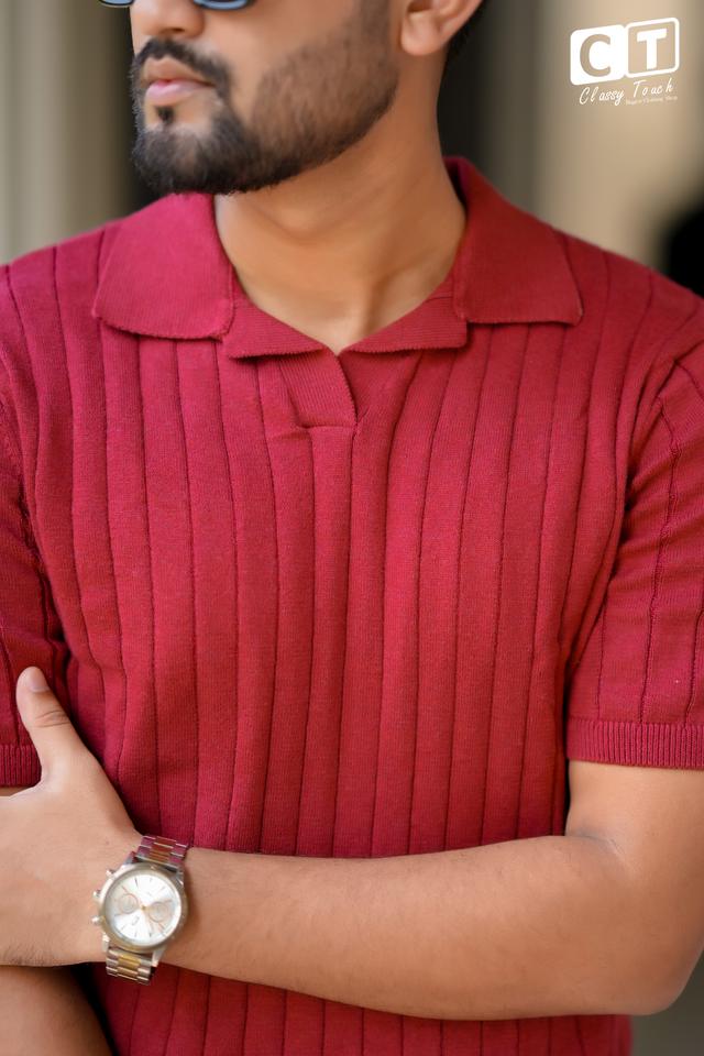 Old Money polo T shirt | Maroon