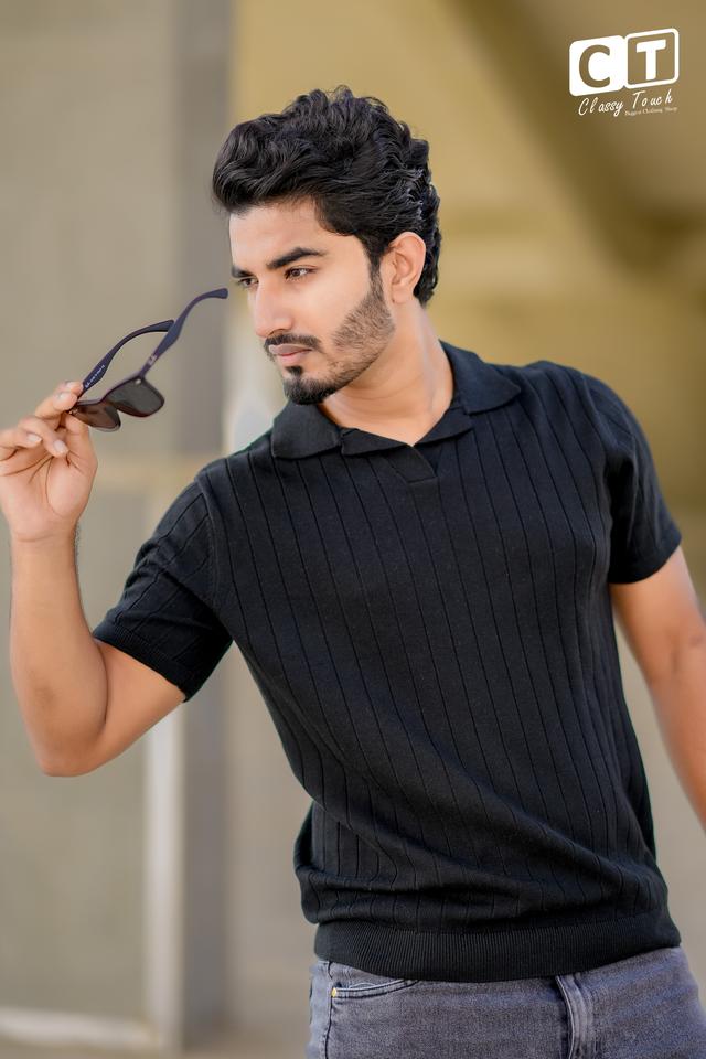 Old Money polo T shirt | Black