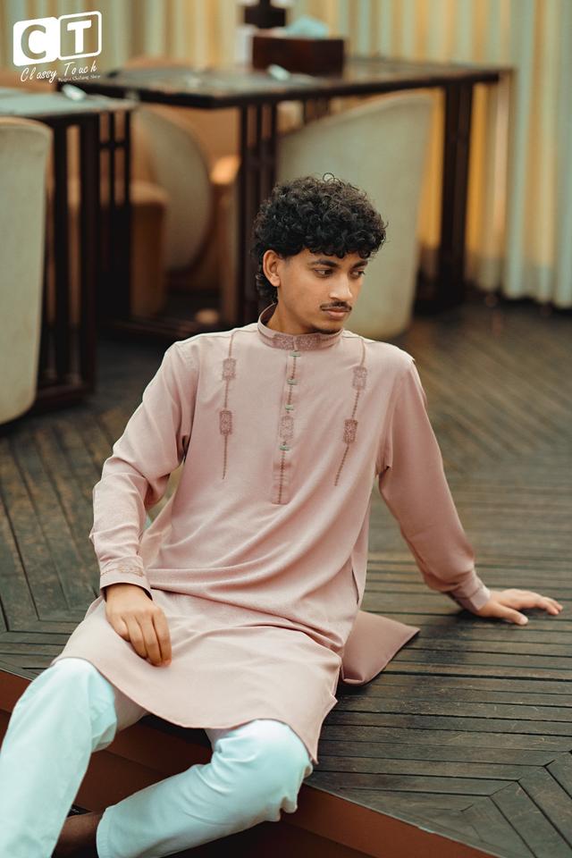Blush pink - Premium Designer Embroidery Panjabi 