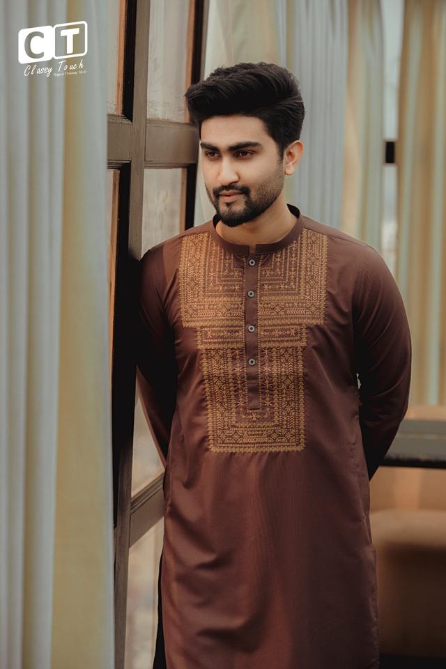 Chocolate - Premium Designer Embroidery Panjabi 