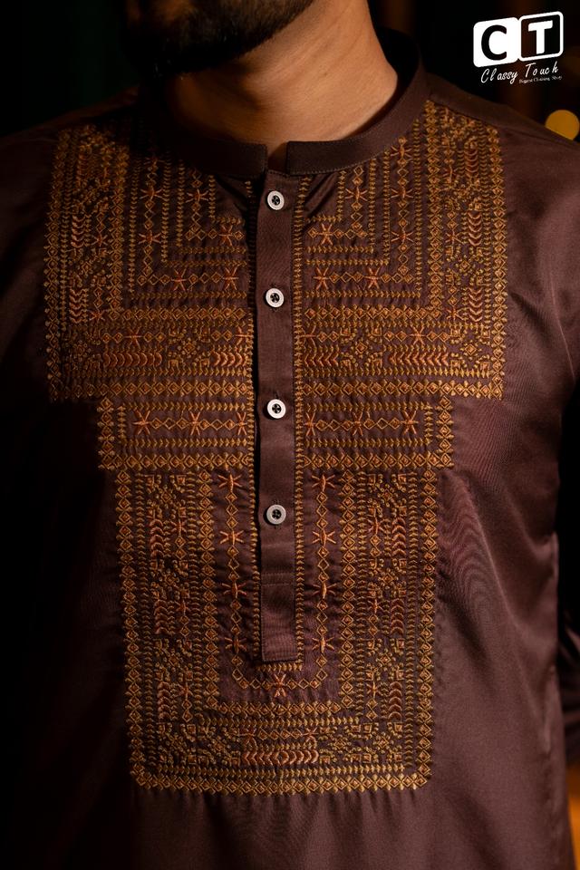 Chocolate - Premium Designer Embroidery Panjabi 